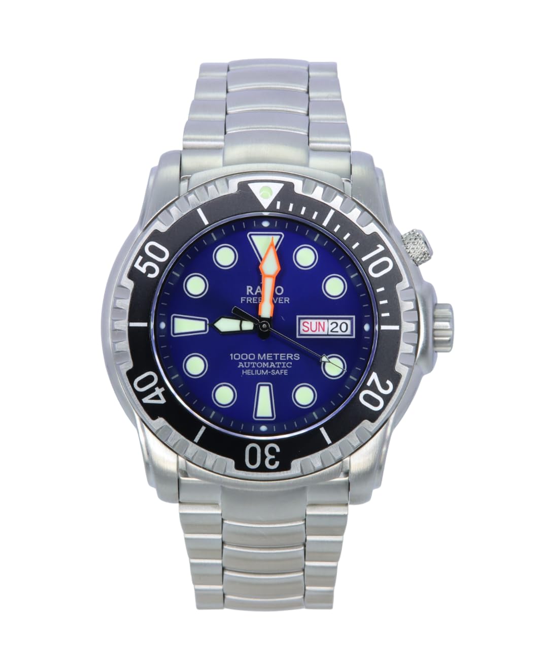 RATIO FreeDiver Helium-Safe Automatic Dive Watch for Men - 1000M Water Resistant, Sapphire Crystal, Professional Scuba Diving Gear | Perfect for Deep Sea Exploration, Spearfishing & Water Sports