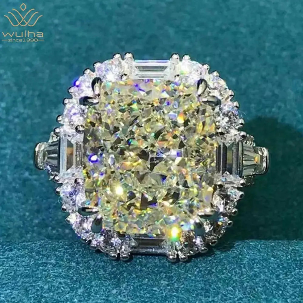 8CT VVS D Color Cushion Cut Created Moissanite Engagement Ring - 925 Sterling Silver Custom Wedding Jewelry for Proposal, Anniversary & Special Occasions