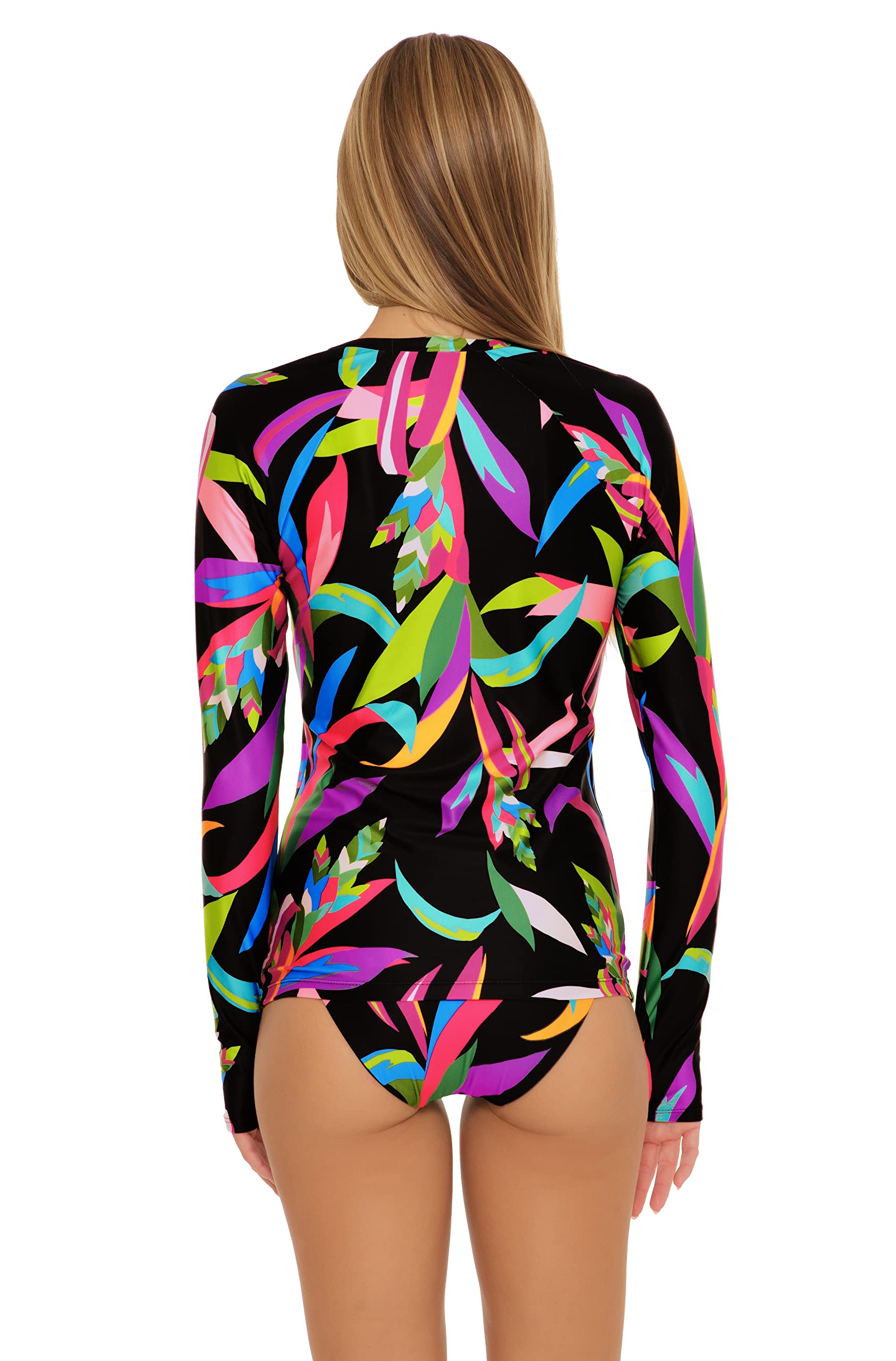 Trina Turk Women's Birds of Paradise One Piece Paddle Swimsuit | Floral Print Bathing Suit for Beach, Pool & Vacation | Plus Size Swimwear with UPF Protection