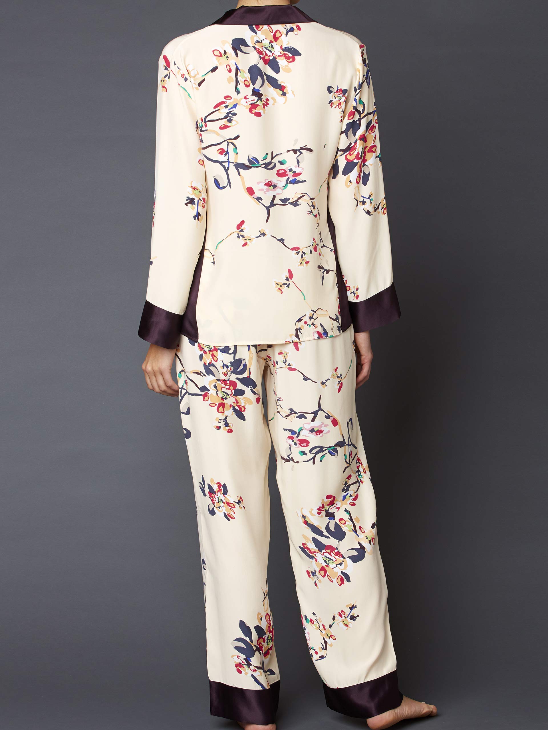 Women's 100% Silk Pajama Set - Elegant Jewel Garden Floral Print Sleepwear & Lingerie for Comfortable Nights | Perfect for Relaxation, Lounging & Gift Giving