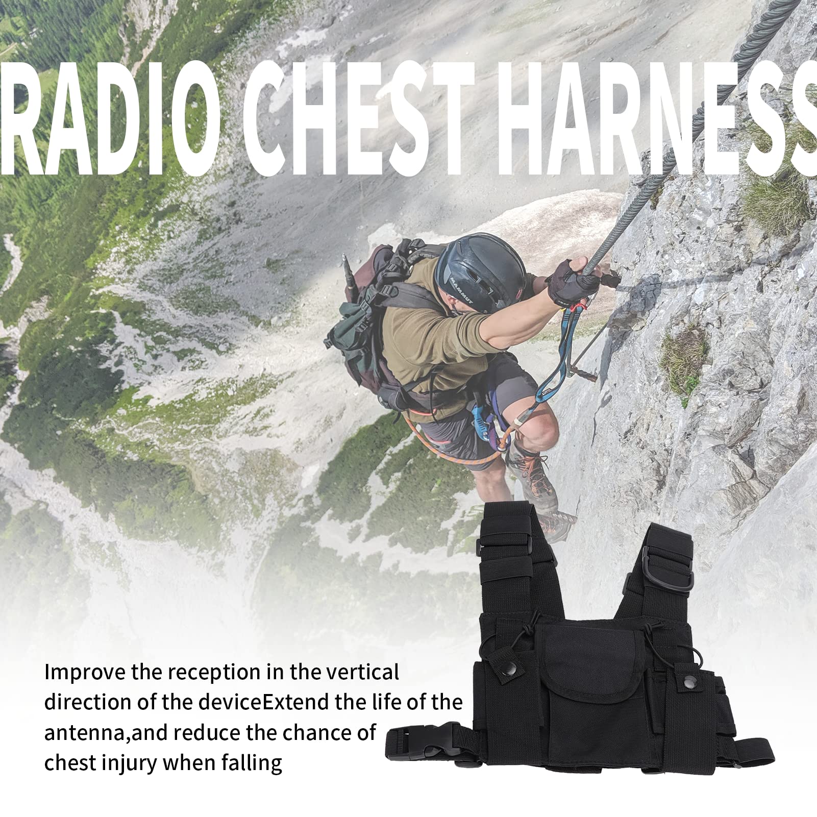 Military-Grade Tactical Radio Holster - Universal Chest Pouch for Walkie Talkies, Durable Firefighter Gear with Harness - Perfect for Workshops, Construction Sites & Emergency Response Teams