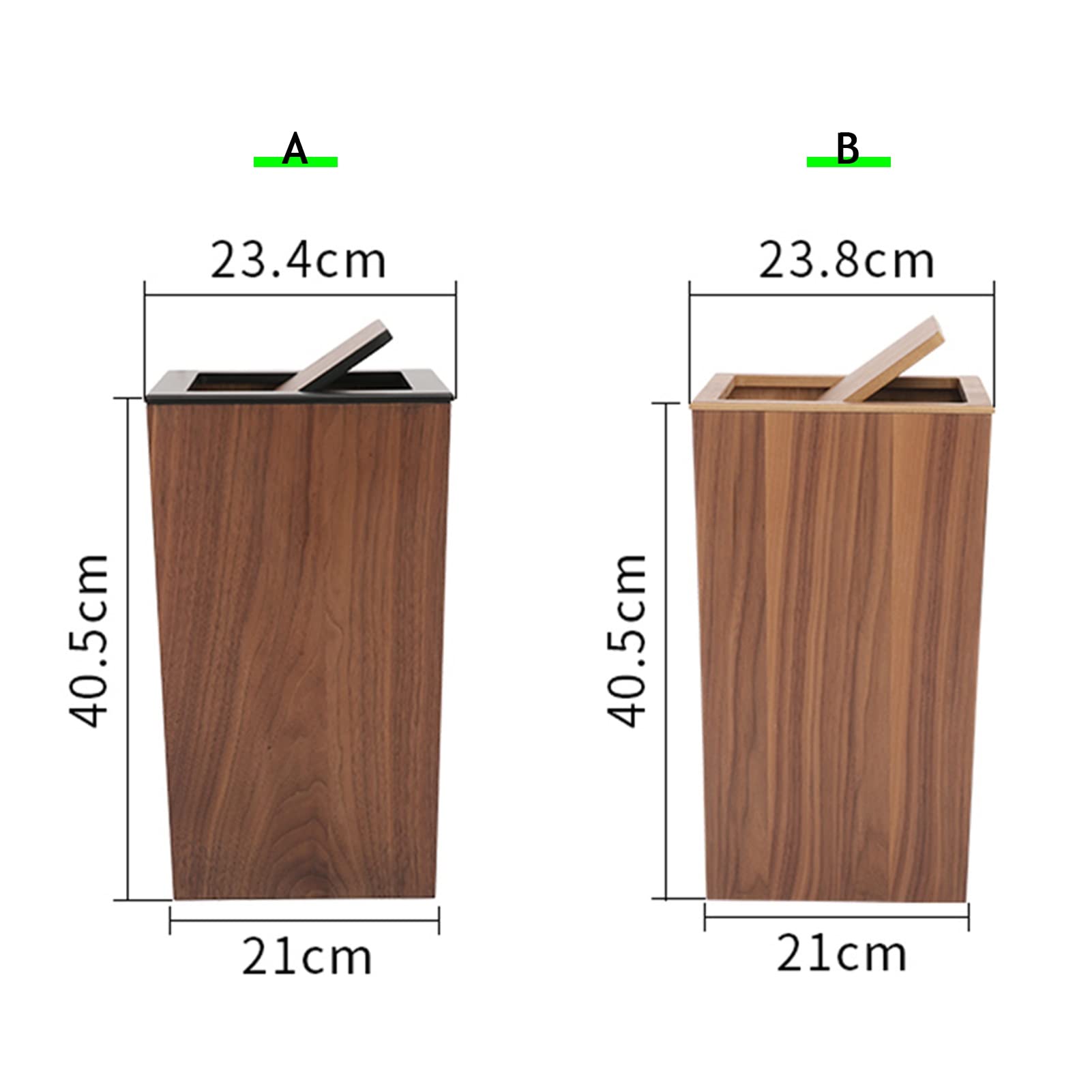 Nordic Style Large Wooden Trash Can with Flip Lid - Square Storage Bin for Living Room, Bedroom, Kitchen & Office - Eco-Friendly Walnut Waste Paper Basket | Perfect for Home, Commercial Spaces & Creative Storage Solutions