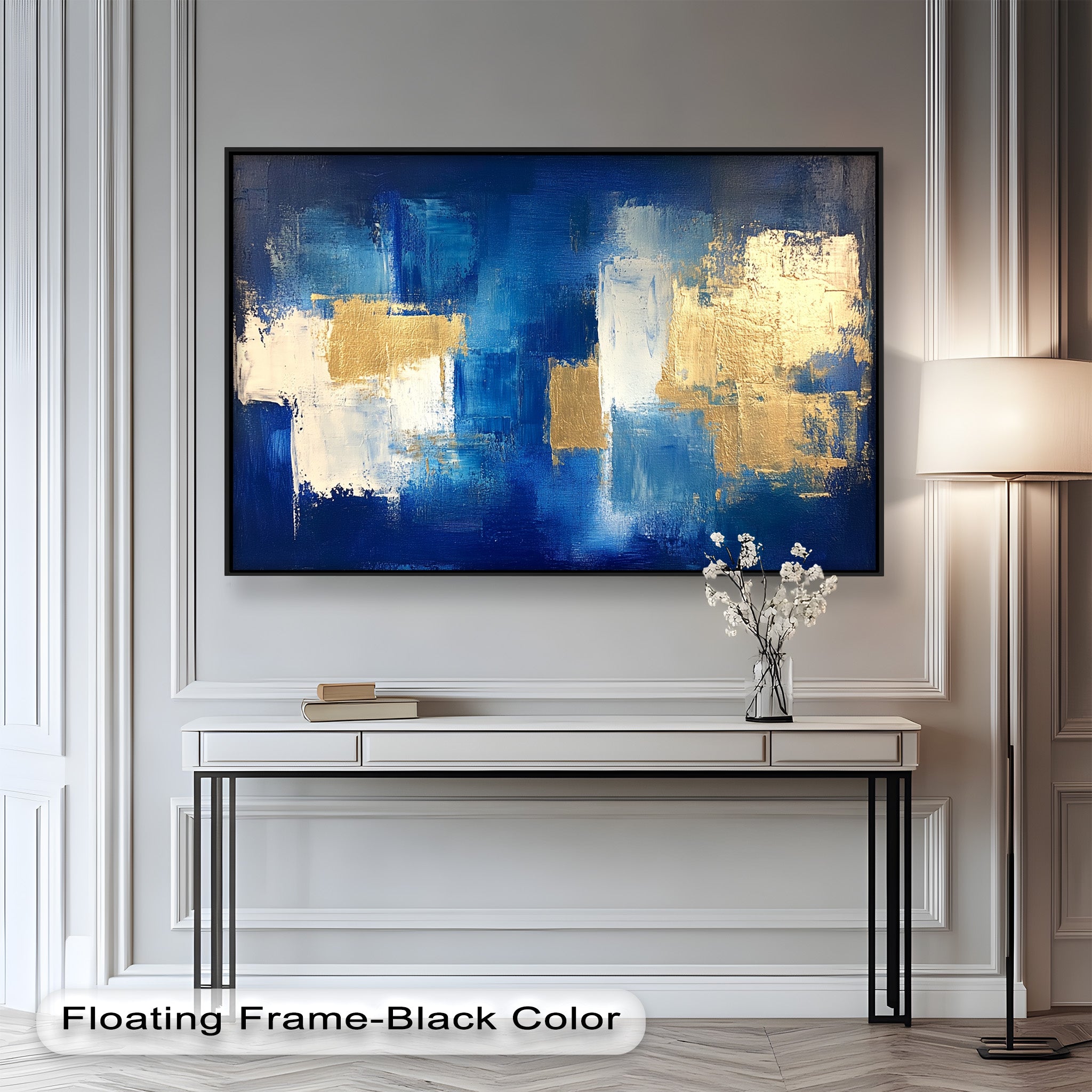 Blue Harmony Abstract Oil Painting - Modern Wall Art for Living Room, Bedroom & Office Decor | Handmade Canvas Artwork