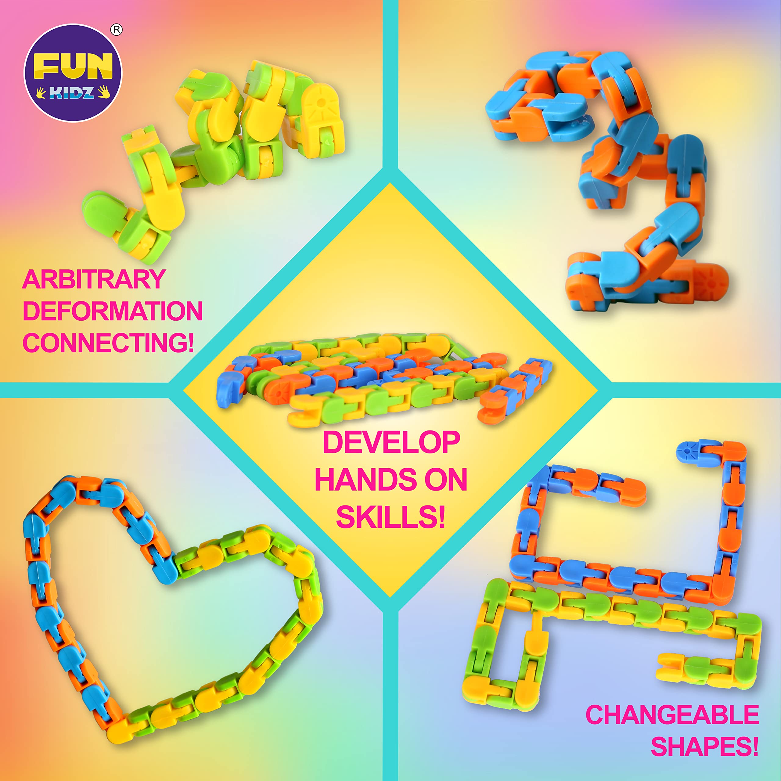 **FunKidz Sensory Fidget Toys Set for Kids Ages 3-12 - Stress Relief & Anxiety Toys for Boys, Girls & Autistic Children - Portable Mystery Storage Box - Perfect for Travel, School & Home Use**