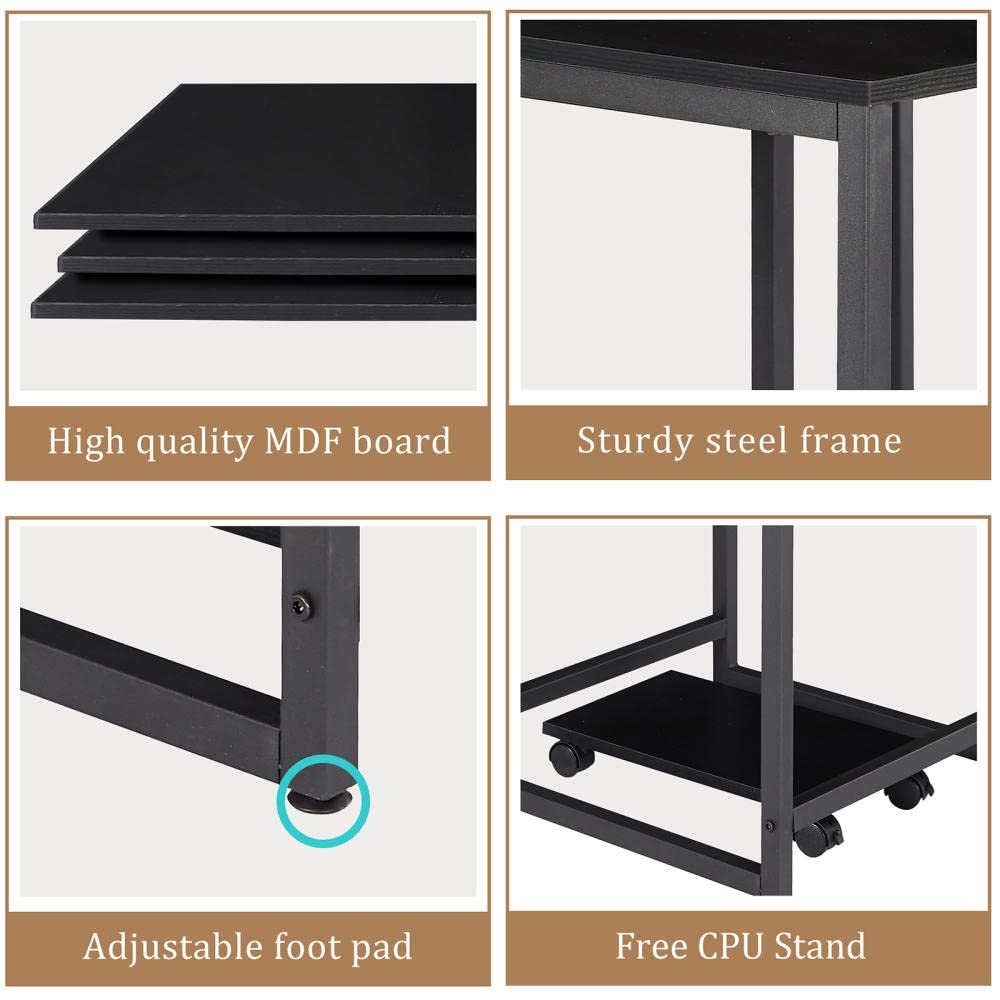 Ergonomic U-Shaped Corner Computer Desk with Monitor Stand - Home Office Gaming Workstation, Space-Saving Design & Easy Assembly - Perfect for Small Spaces, PC Gaming, and Remote Work Setup