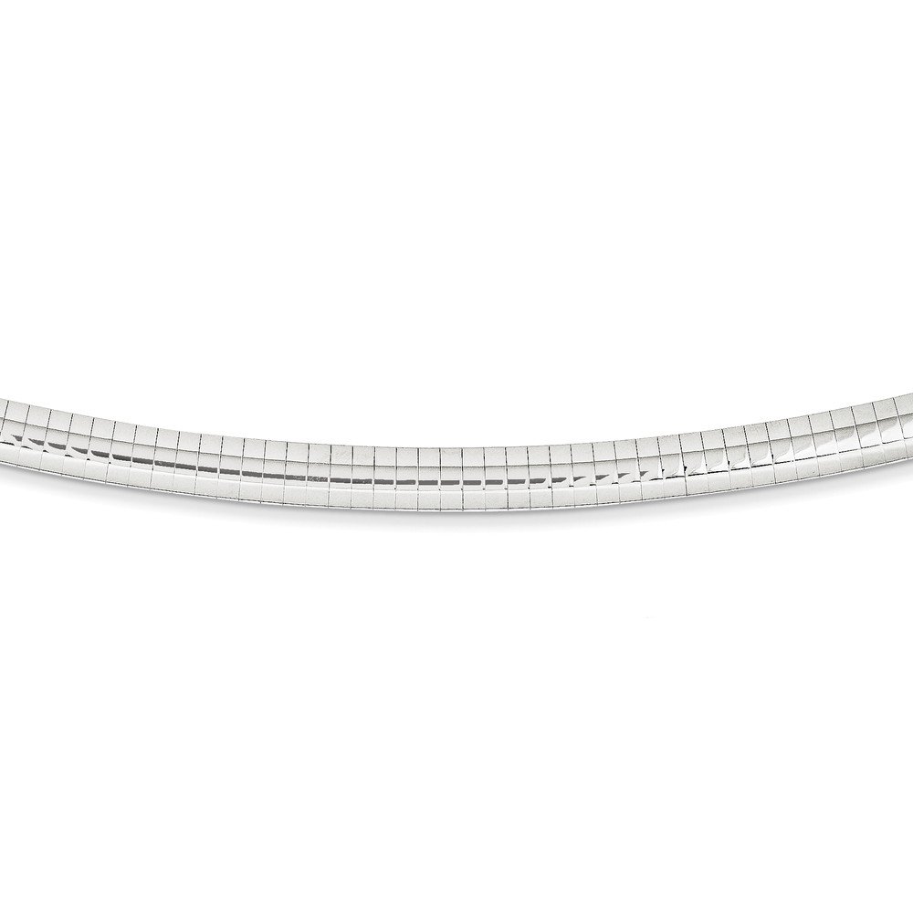 Verona Jewelers 925 Sterling Silver Italian Flat Omega Chain Necklace - 2MM 3MM 4MM 6MM 8MM Width Options | Flexible Cubetto Wire Design | 16 18 20 Inch Lengths | Perfect for Layering, Gift Giving & Everyday Elegance