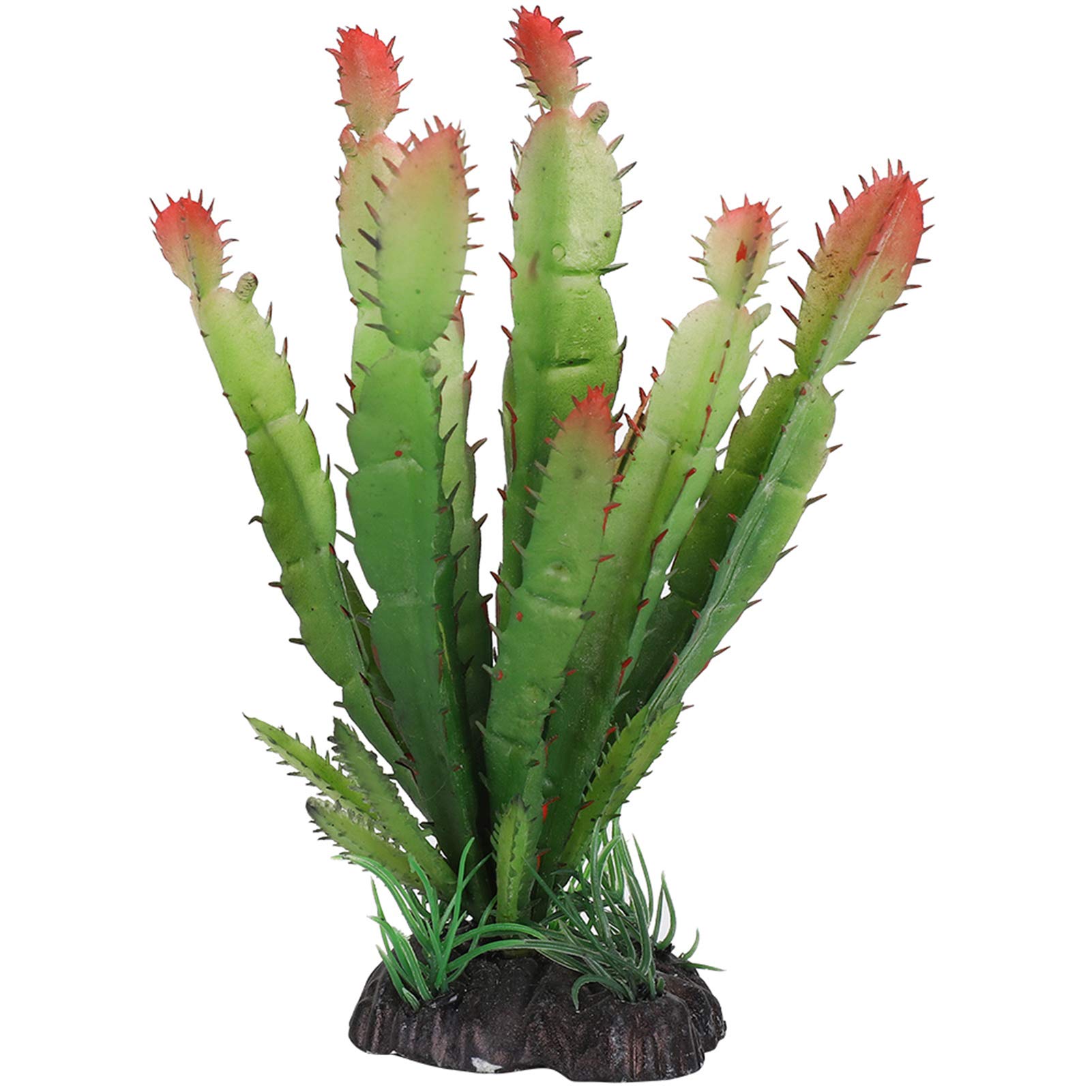 Realistic Plastic Cactus Artificial Plants - Reptile Habitat Decor, Terrarium Landscaping & Aquarium Fish Tank Decoration | Perfect for Bearded Dragon Tanks, Gecko Enclosures & Tropical Fish Aquariums