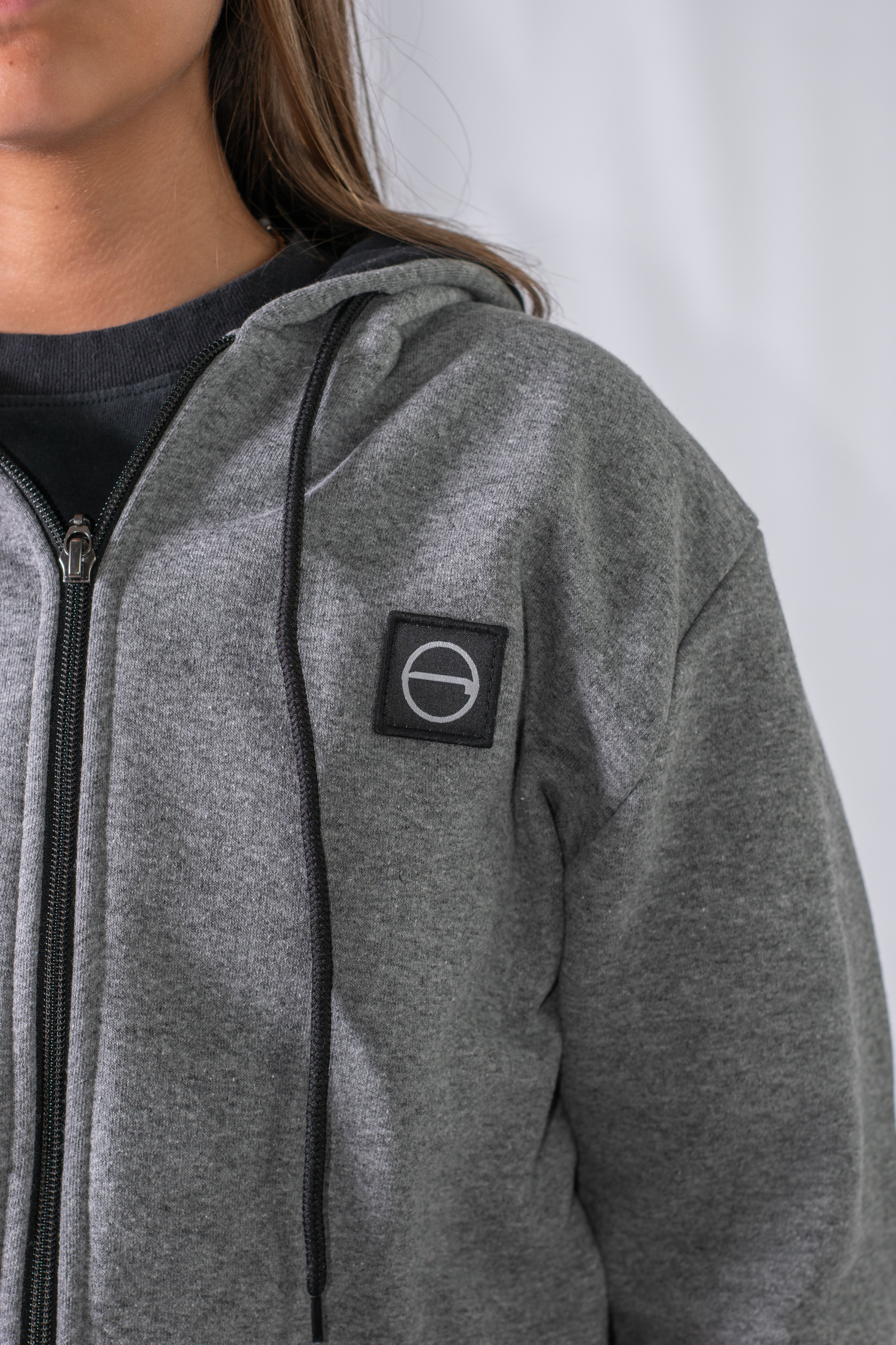 OCN Kids College Letter Patch Melange Gray Camper Jacket - Stylish Outerwear for School, Camping & Outdoor Adventures