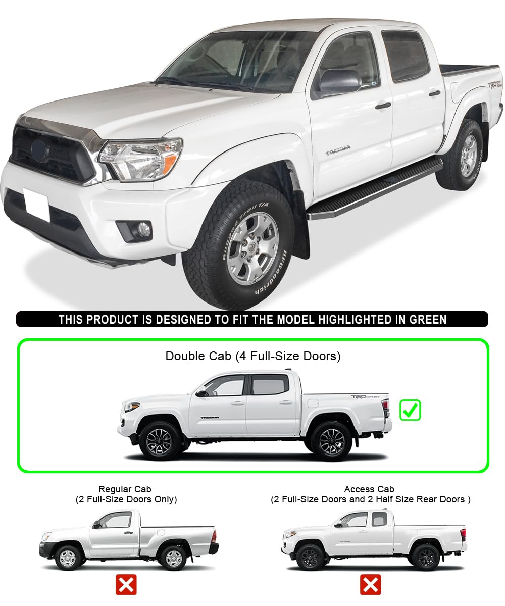 Polished Stainless Steel Running Boards for 2005-2023 Toyota Tacoma Double Cab - 6
