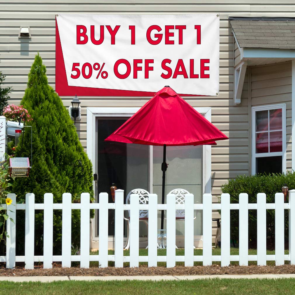 Premium Vinyl Banners - Heavy Duty Weatherproof Outdoor Signs for Business, Yard & Industrial Use - Multiple Sizes (60x144 Inches) with 10 Grommets - Buy 1 Get 50% Off - Perfect for Advertising, Events, Construction Sites & Backyard Decor