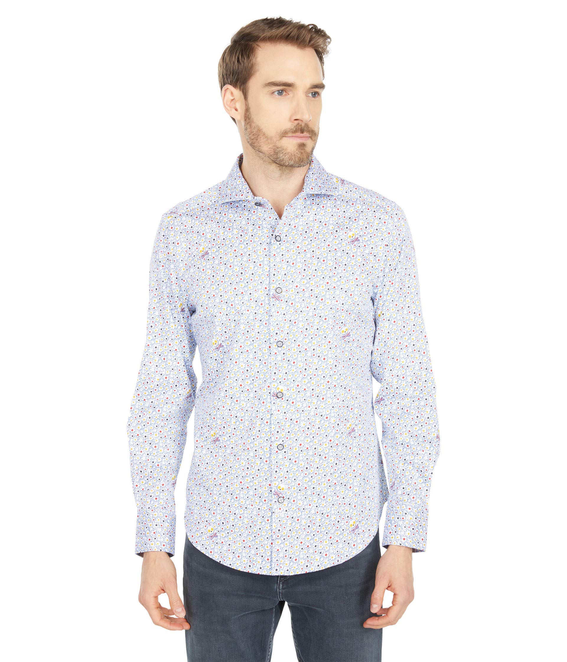 Robert Graham Men's Bacon & Eggs Long Sleeve Woven Shirt for Casual Wear