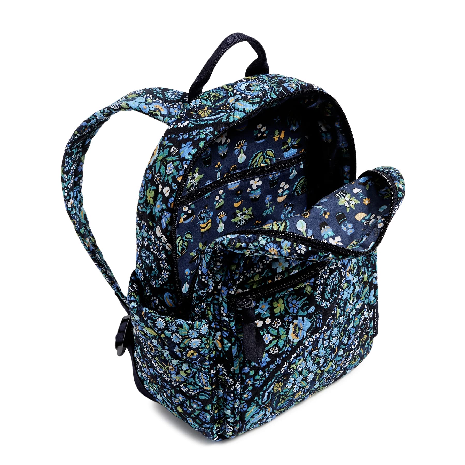 Vera Bradley Women's Small Cotton Backpack - Dreamer Paisley Print, Eco-Friendly Recycled Material, Lightweight & Durable for Travel, Work & School