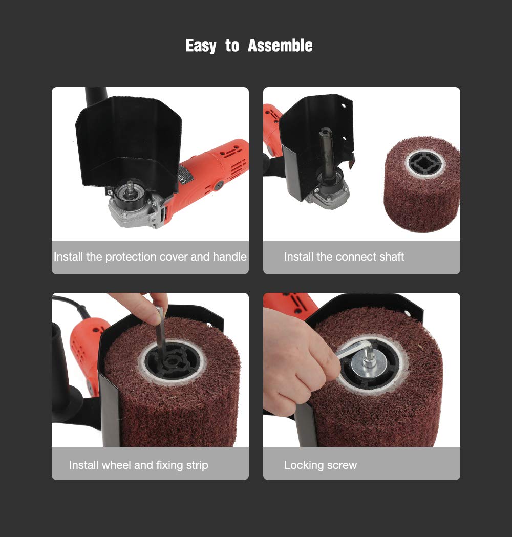 Multifunctional Burnishing & Polishing Machine Set with Sanding Wheel for 115/125mm Angle Grinders (M14 Thread) - Perfect for Metal Finishing, Wood Sanding & DIY Projects - Angle Grinder Not Included