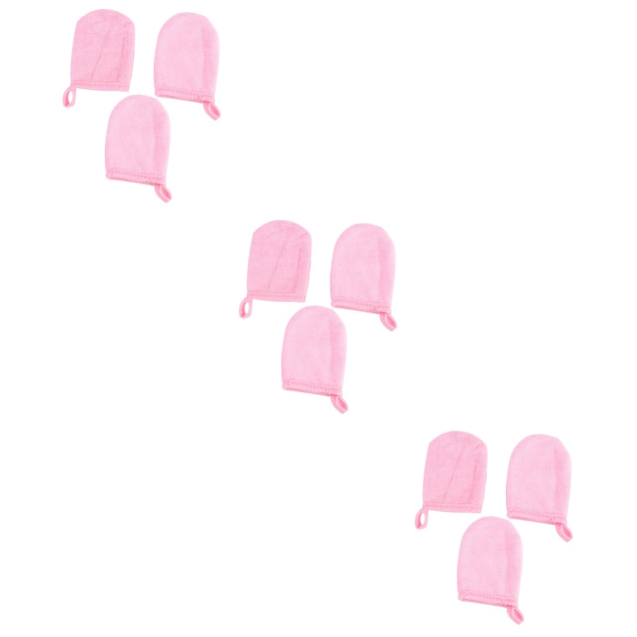POPETPOP 9-Piece Makeup Remover Gloves & Face Wipes Set - Gentle Facial Cleansing, Body Scrub & Makeup Removal - Reusable Wash Cloths & Powder Puff (Pink) - Perfect for Travel, Spa Days & Daily Skincare Routine