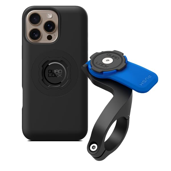 Quad Lock Out Front Bike Phone Mount Kit with MAG Case for iPhone 16 Pro Max - Secure Cycling Phone Holder for Road & Mountain Biking, Commuting & Outdoor Adventures