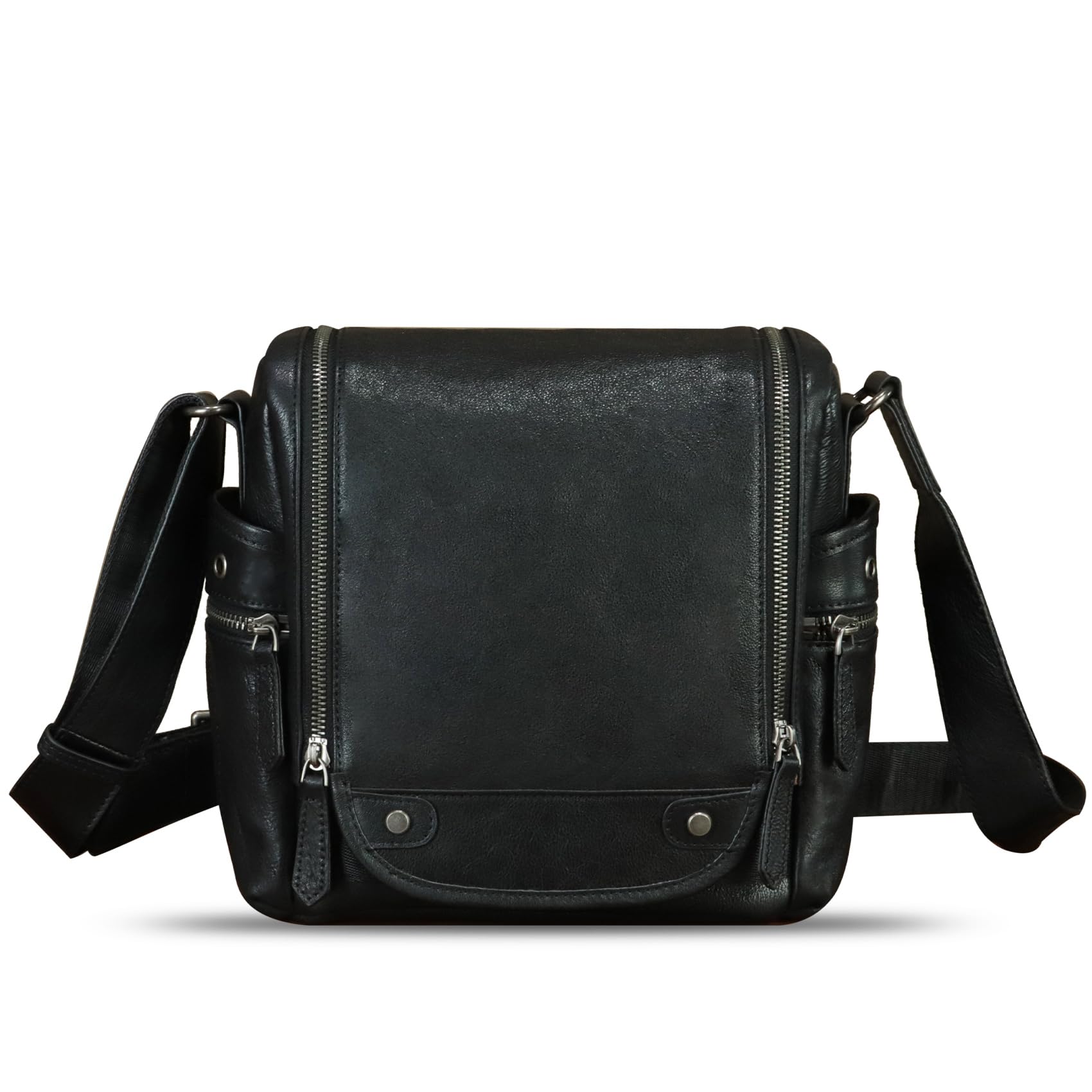 IVTG Genuine Leather Messenger Bag for Men - Durable Crossbody Shoulder Bag & Stylish Satchel Briefcase with Adjustable Strap - Perfect for Work, Travel & Everyday Use