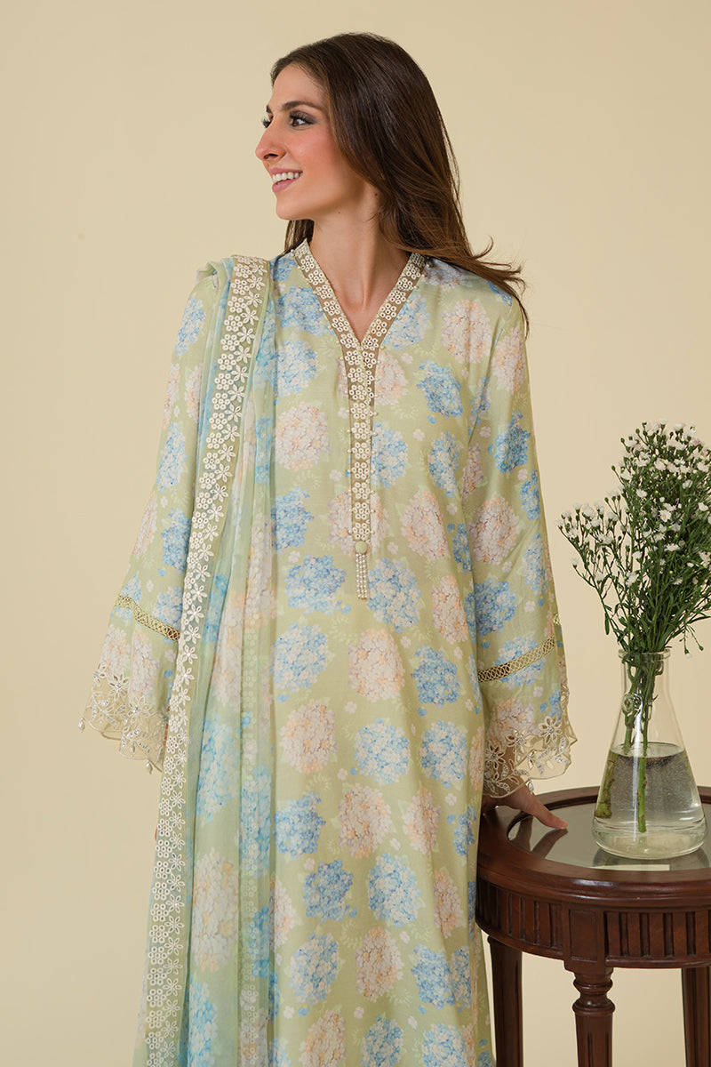 AMBROSIA 2PC Set (Embroidered Cotton Shirt & Dupatta Scarf) - Elegant Indian Ethnic Wear for Women, Perfect for Weddings, Festivals & Special Occasions