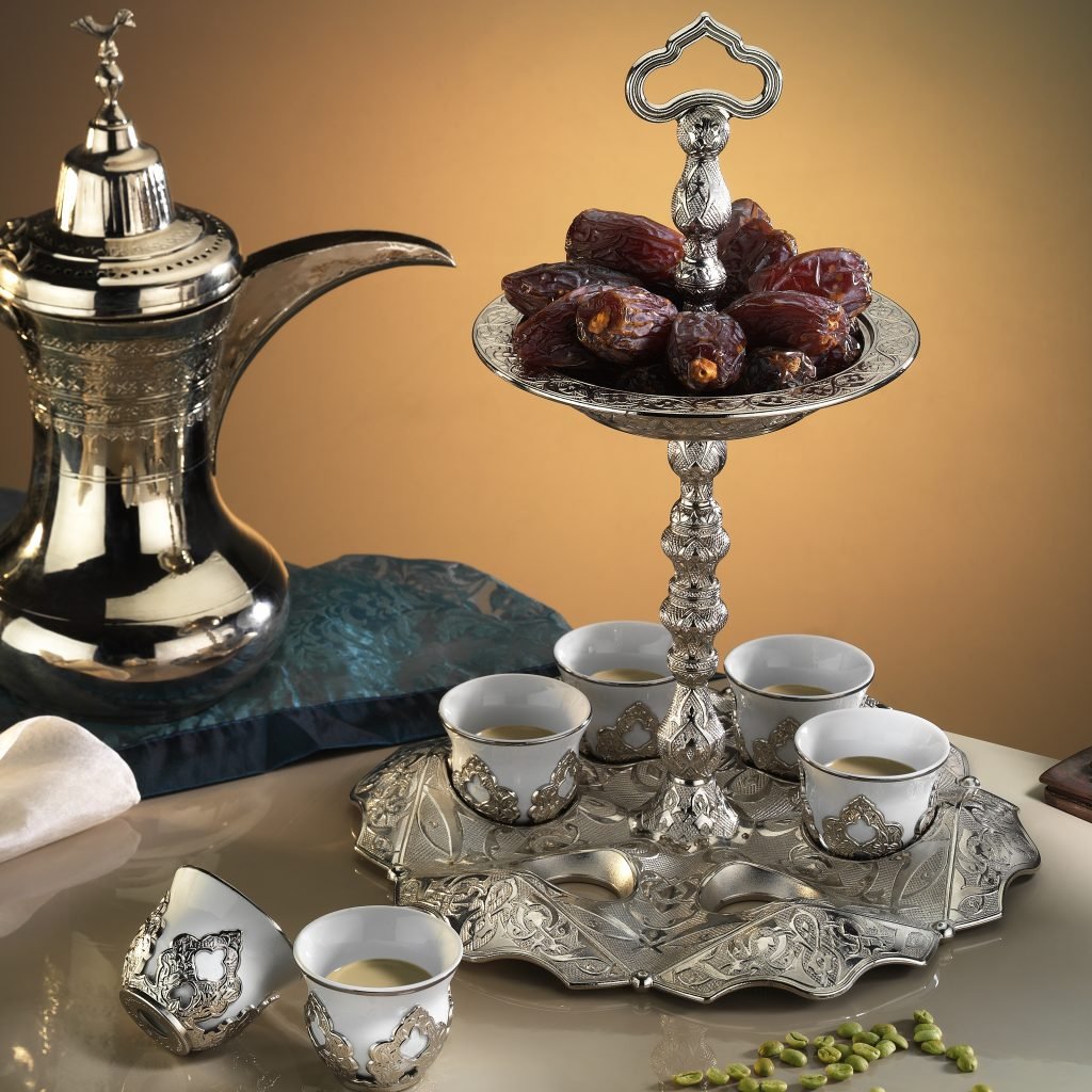 Premium Turkish Coffee Set - Silver Mırra Espresso Cups with Serving Tray | Authentic Ottoman Greek Arabic Coffee Gift Set | Perfect for Home Entertaining & Traditional Coffee Ceremonies