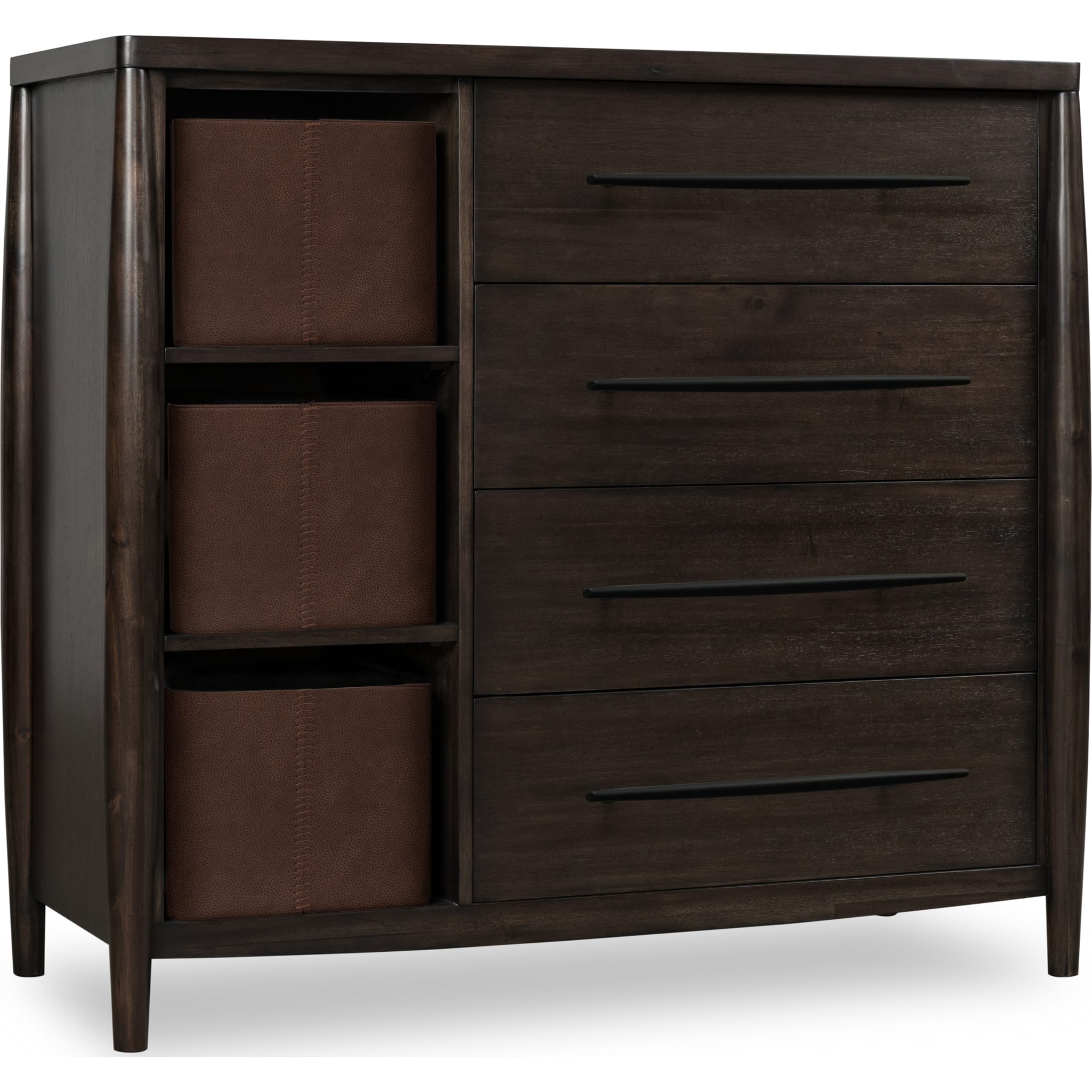 Koko Sweater Chest with Storage Bins in Minx - Organize Clothes & Accessories for Bedroom, Nursery, or Closet