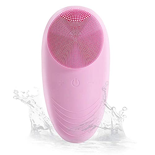 Rechargeable Waterproof Sonic Facial Cleansing Brush - 5 Modes for Deep Cleansing, Exfoliating & Massaging | Pink Skincare Brush for Daily Face Wash Routine | Perfect for Travel & Home Spa Use
