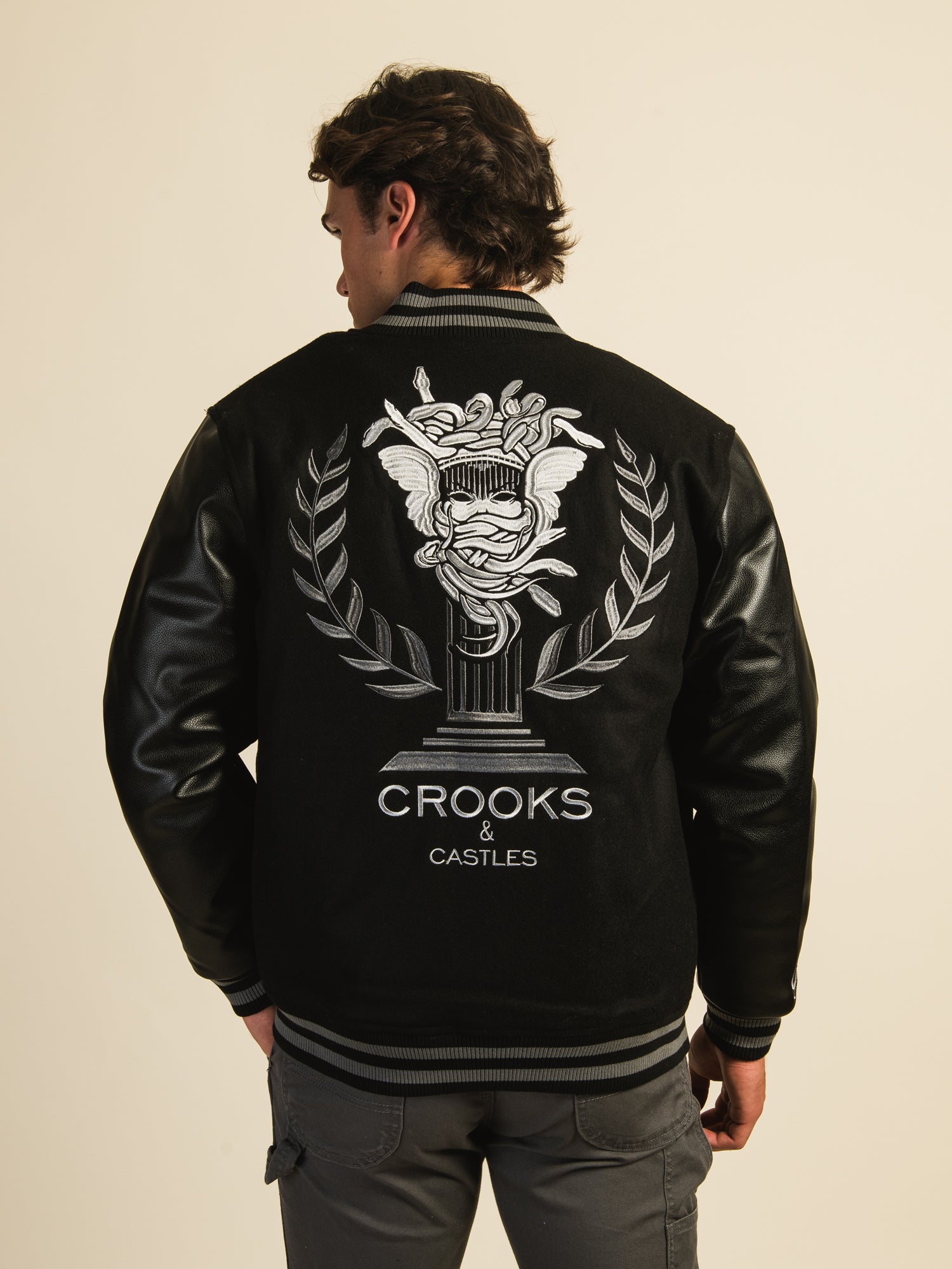 Crooks & Castles Collegiate Varsity Jacket - Stylish Letterman Baseball Jacket for Men | Perfect for School, Sports & Streetwear Fashion