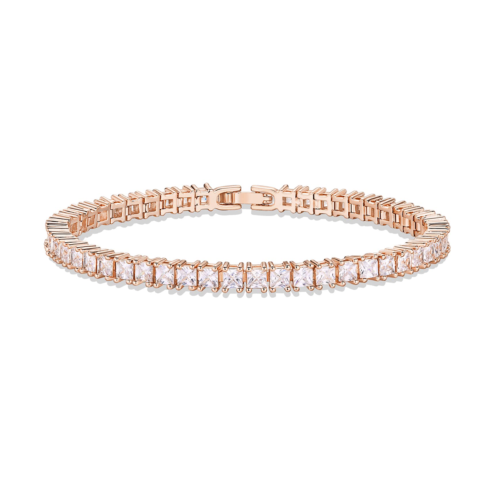 PAVOI 14K Gold Plated Cubic Zirconia Tennis Bracelet for Women | 4mm CZ Sparkling Tennis Chain Bracelet | Adjustable 6.5-7.5 Inch | Perfect for Weddings, Parties & Everyday Elegance
