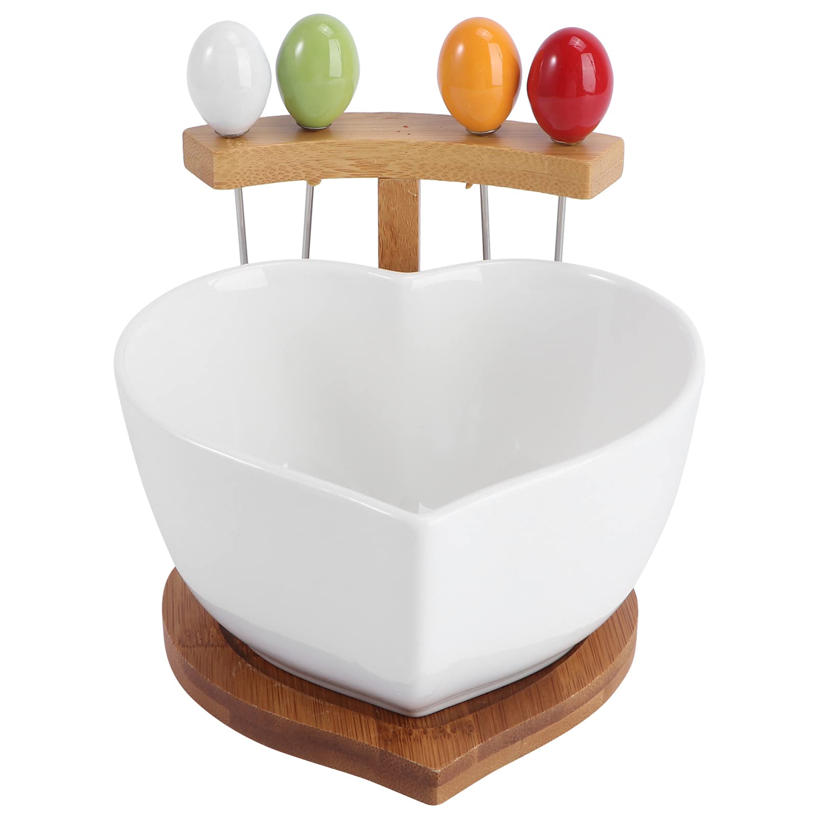 Hemoton 1 Set Porcelain Salad Bowls - 6-Piece Heart-Shaped Dessert Bowls for Ice Cream, Fruits, Nuts, Snacks | Elegant Sugar Bowls & Appetizer Plates | Perfect for Parties, Tea Time, and Home Decor
