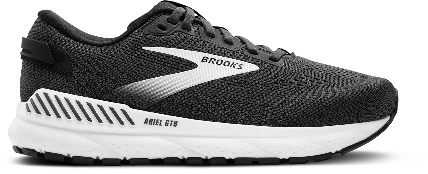 Women's Ariel GTS 24 WIDE Running Shoes - Ebony/Black/White - Lightweight Athletic Sneakers for Women with Wide Feet - Perfect for Jogging, Gym Workouts & Everyday Comfort