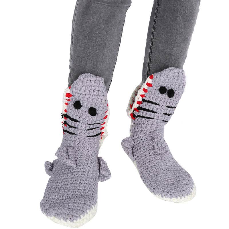 Soft Plush Shark Socks for Women & Men - Comfortable Fuzzy Animal Socks for Lounge, Sleep, and Gifts - Fun Novelty Socks for Shark Lovers