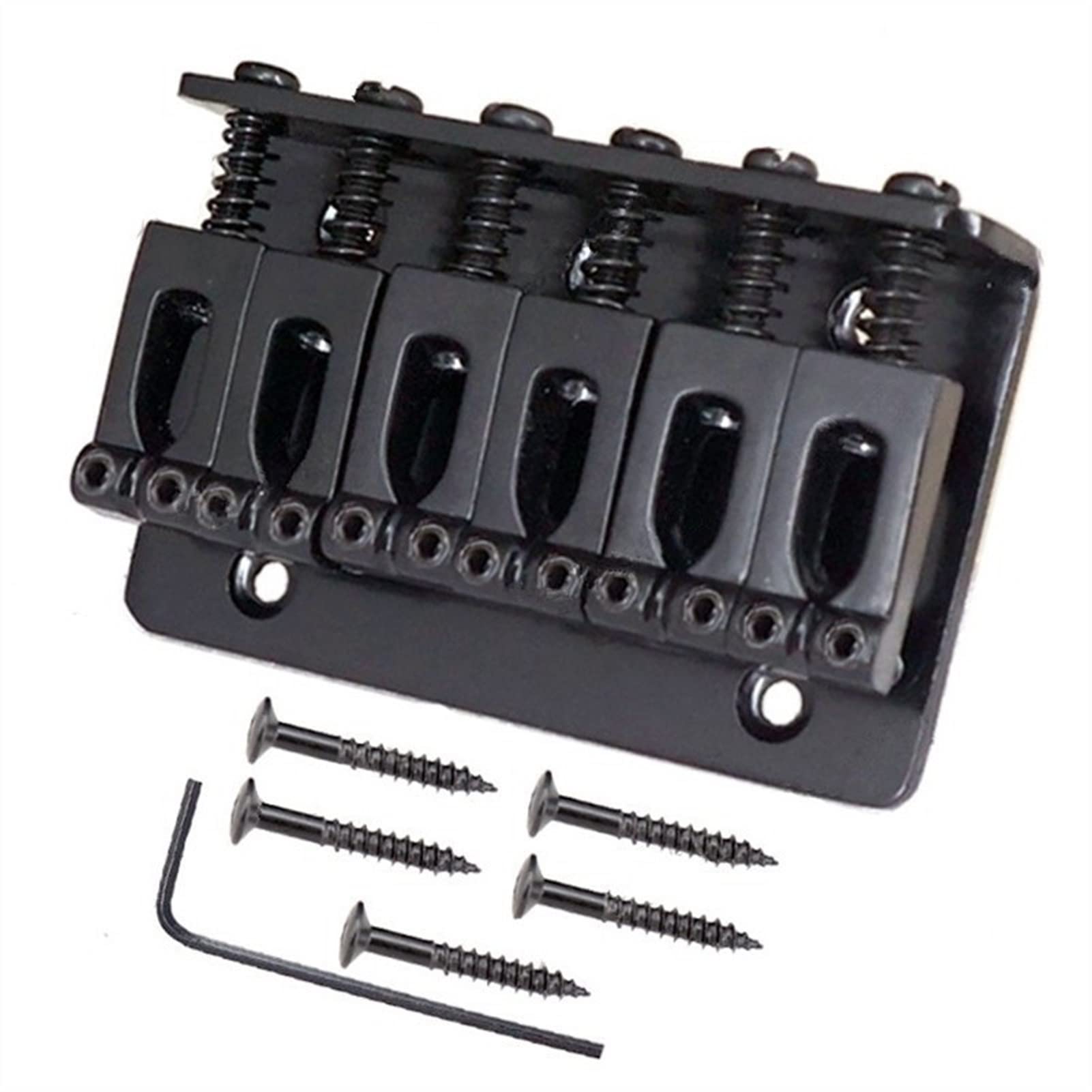 Black Electric Guitar 6-String Top Load Saddle Bridge Set - Replacement Bridge Parts for Guitar Repair & Upgrade | Perfect for Rock, Blues & Metal Performances