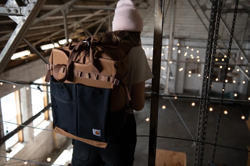 Carhartt 28L Nylon Convertible Tote Backpack - Durable Laptop Backpack with Adjustable Straps & Multiple Pockets - Black - Perfect for Work, Travel & Outdoor Adventures