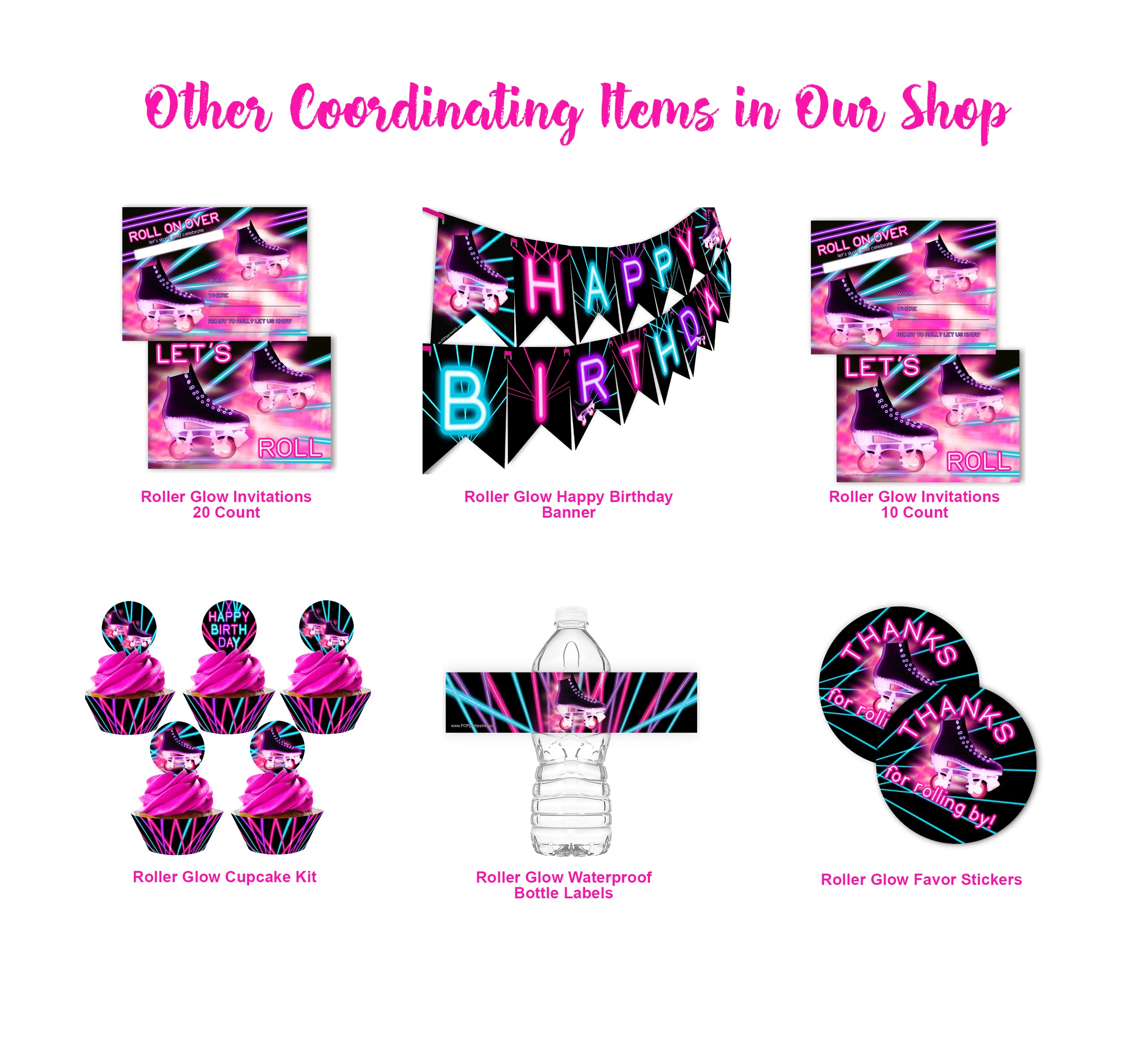 Roller Skating Cupcake Toppers and Wrappers - 24-Piece Set for Birthday Party Decorations - DIY Cupcake Decor with Glow Effect - Perfect for Roller Skating Themed Parties, Baby Showers, and Birthday Celebrations