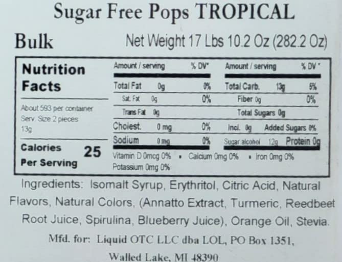 Bulk Zollipops Sugar-Free Lollipops for Clean Teeth & Cavity Prevention - Natural Tropical Flavored Candy for Kids, Diabetics & Keto Diet (17.64 lbs) - Perfect for School Snacks, Party Favors & Healthy Treats