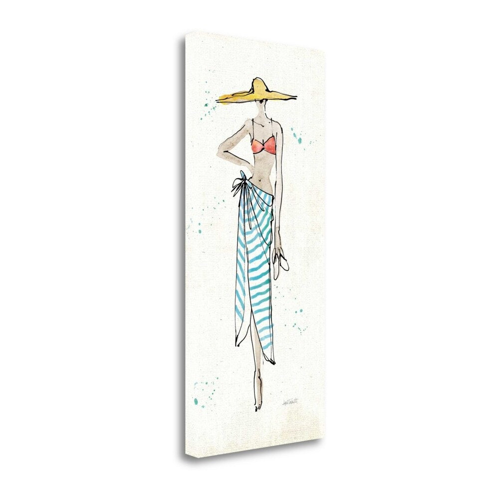 Beach Divas III Color by Anne Tavoletti - Premium Giclee Art Print on Gallery Wrapped Canvas - Perfect for Coastal Home Decor, Beach House Wall Art & Living Room Accent