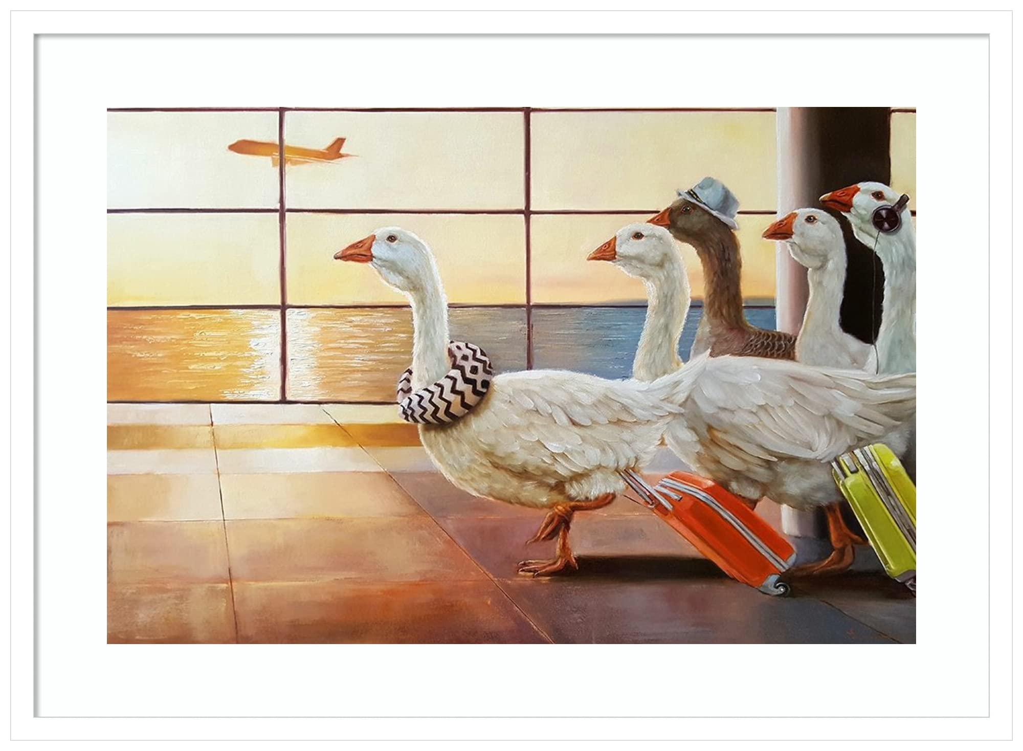 Amanti Art Framed Wall Art Print - First Class Migration by Lucia Heffernan (33x24 Inches) - Premium Framed Poster for Home & Office Decor - Perfect for Living Room, Bedroom, Bathroom, Kitchen or Business - Handmade in Wisconsin, USA - Ideal for Modern Interiors & Art Lovers