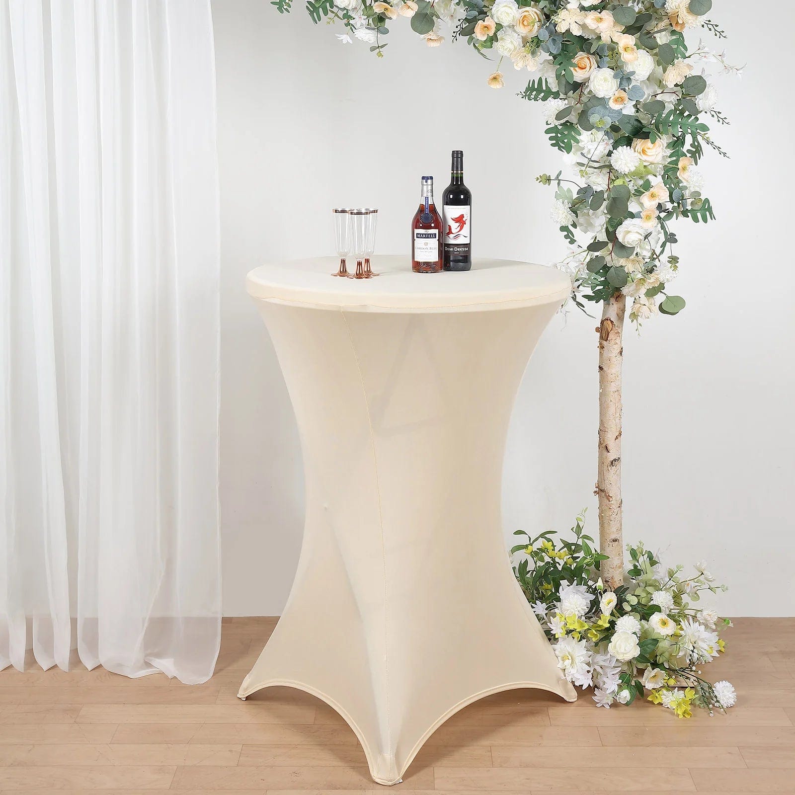 Stretchable Spandex Cocktail Table Cover - Waterproof & Wrinkle-Resistant - Perfect for Parties, Weddings, and Events