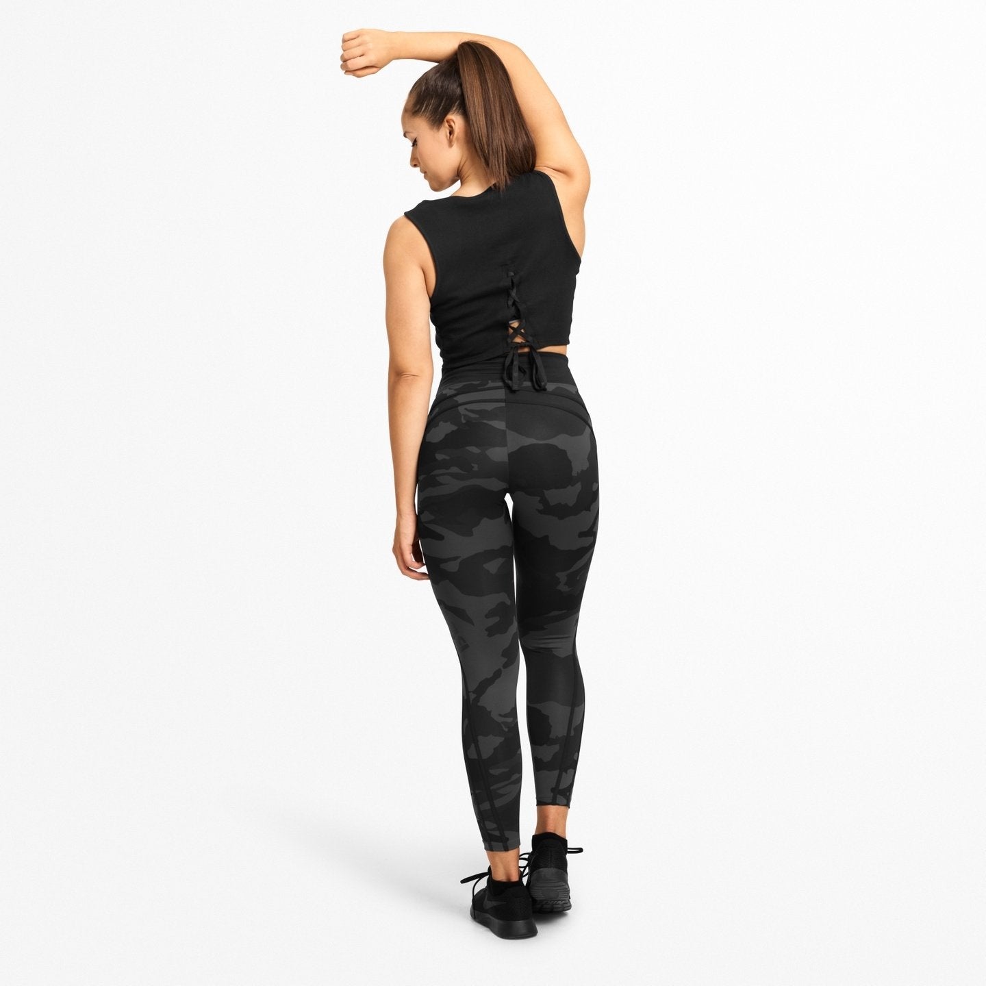Better Bodies Camo High Waist Tights - Dark Camouflage Pattern for Women's Workout, Yoga & Running