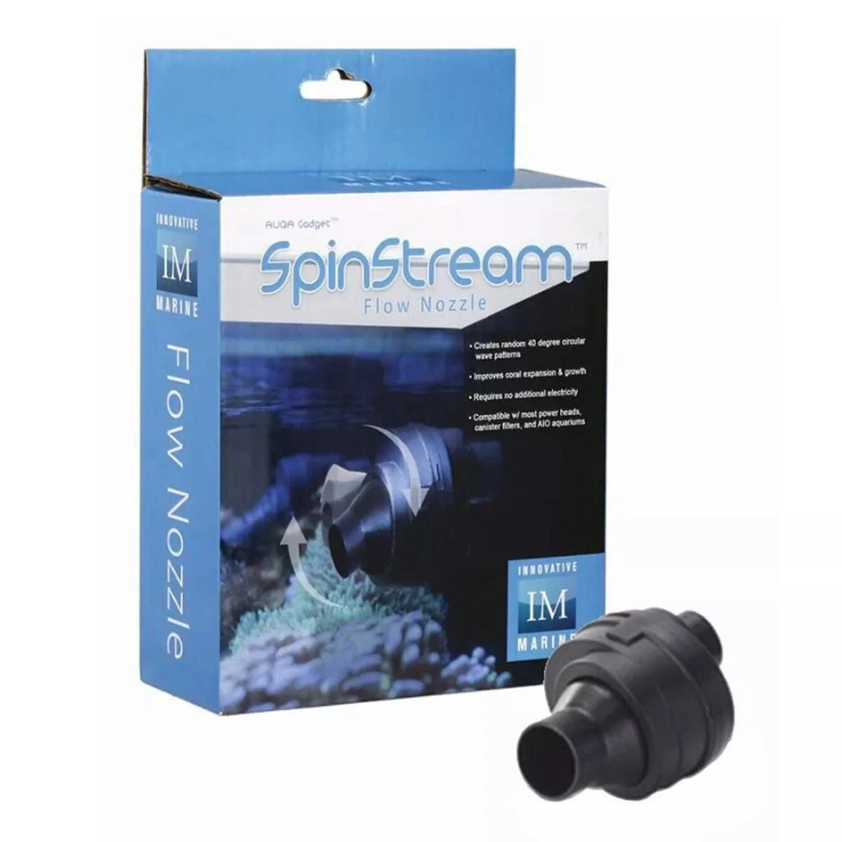 Innovative Marine Spin Stream Nozzle - 360° Rotating Water Flow for Aquarium & Fish Tank - Enhance Water Circulation & Oxygenation for Healthy Fish & Coral - Perfect for Saltwater & Freshwater Tanks