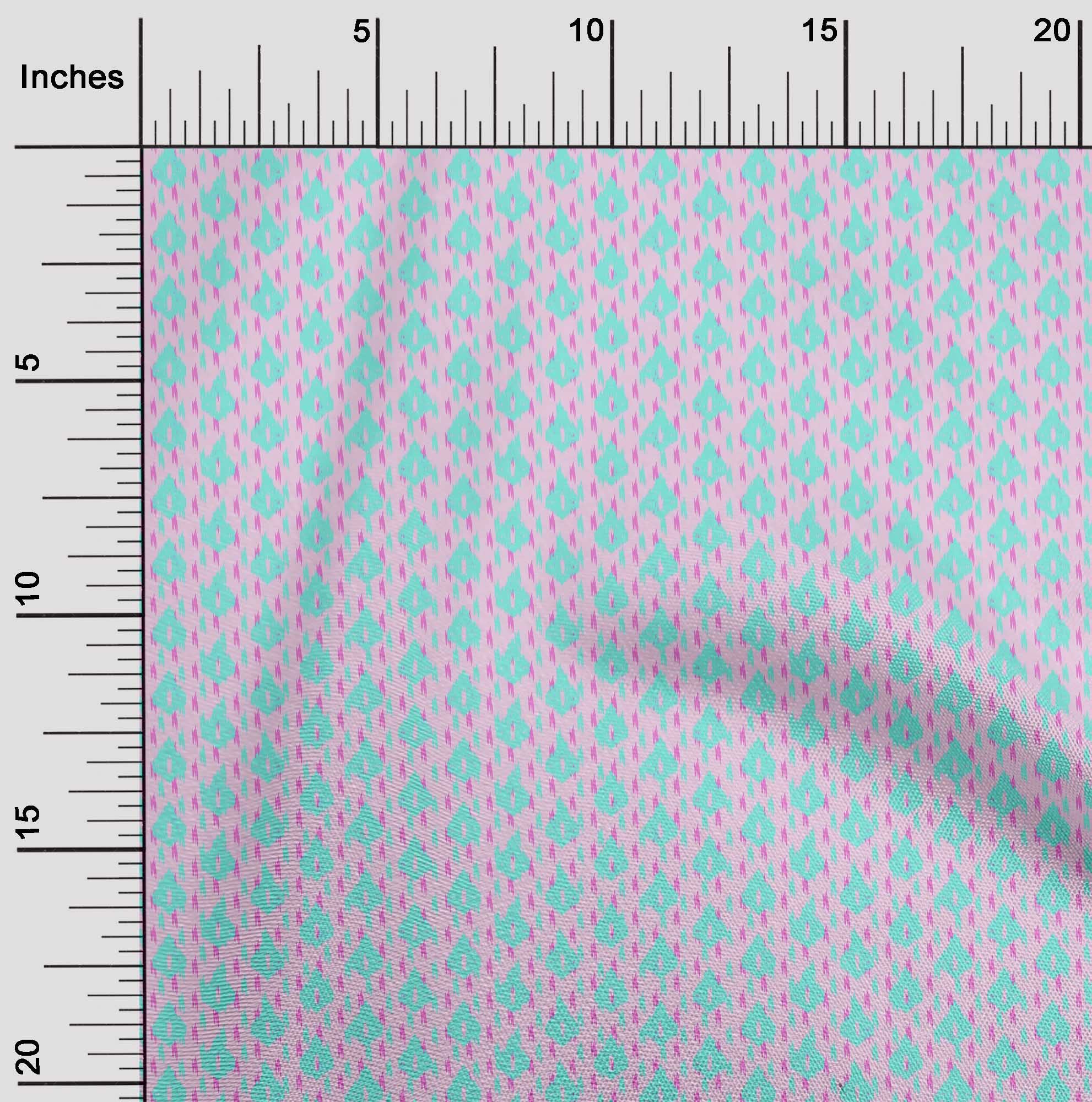 oneOone Cotton Flex Light Pink Ikat Print Fabric by The Yard - 40 Inch Wide Soft Dress Material for DIY Clothing, Home Decor & Craft Projects