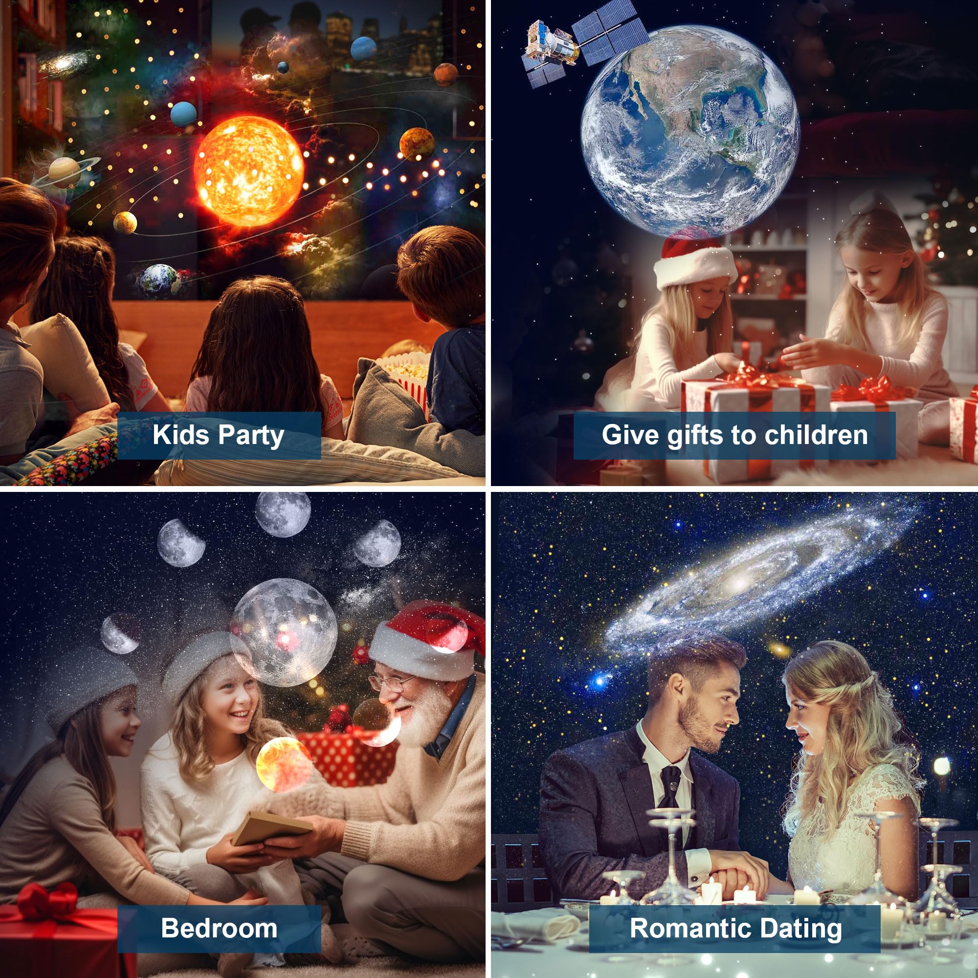 Mexllex Realistic Galaxy Light Projector - 12 Planet Discs Starry Sky Night Light for Kids & Adults | Perfect for Bedroom, Living Room, Nursery & Home Theater | Create Stunning Planetarium Effects for Relaxation, Sleep Aid & Romantic Ambience