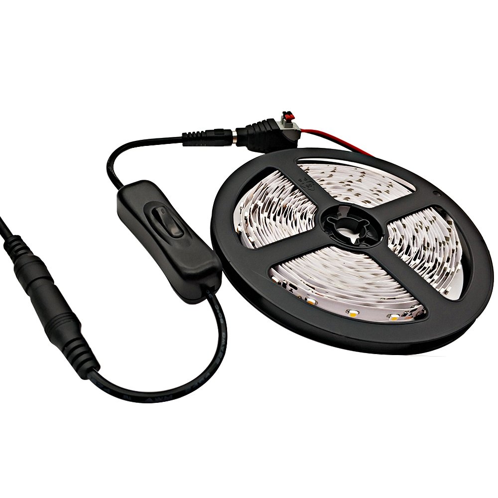 3 Pack LED Strip Light Inline On/Off Switch Cable - DC 5.5mm x 2.1mm Male to Female Connector for 12V LED Tape Lights, Security Cameras & Power Adapters - Perfect for Home Lighting, DIY Projects & Electronics Control