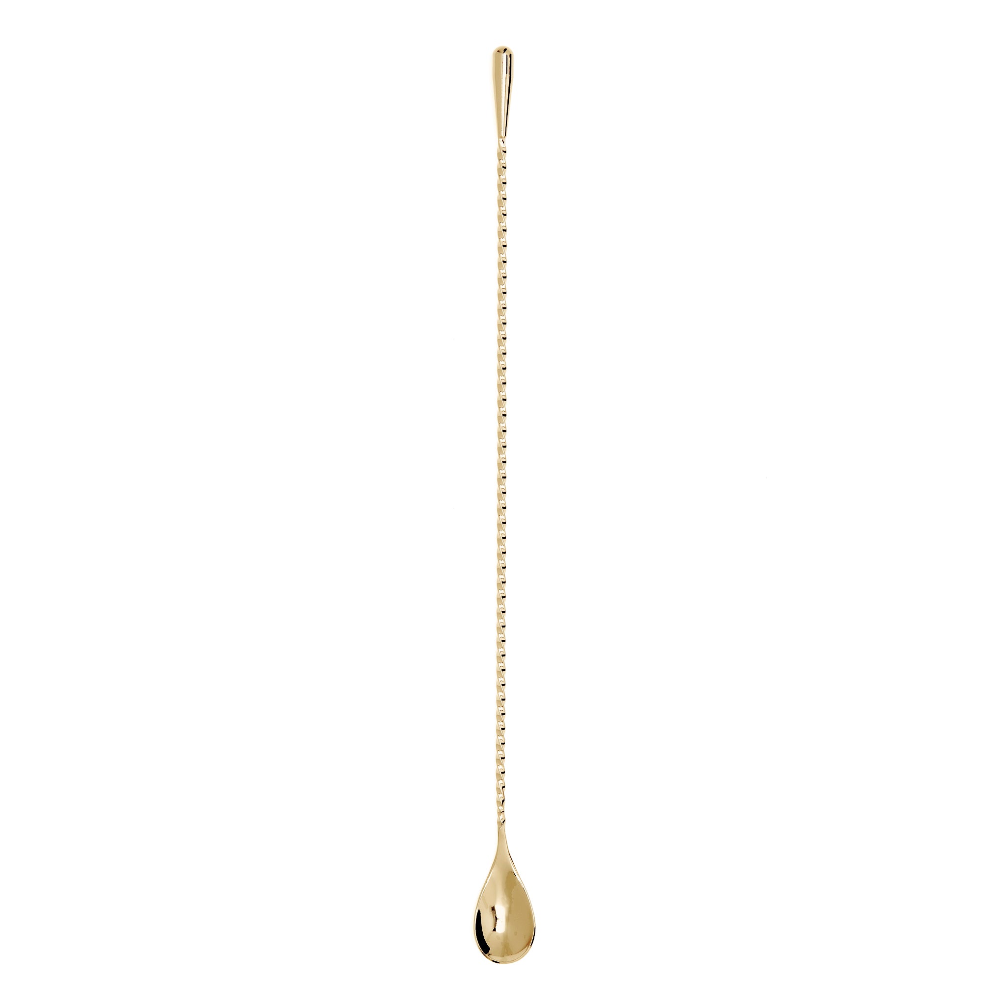 Gold Plated Teardrop Bar Spoon - 40cm Cocktail Mixing Tool for Professional Bartenders & Home Bars