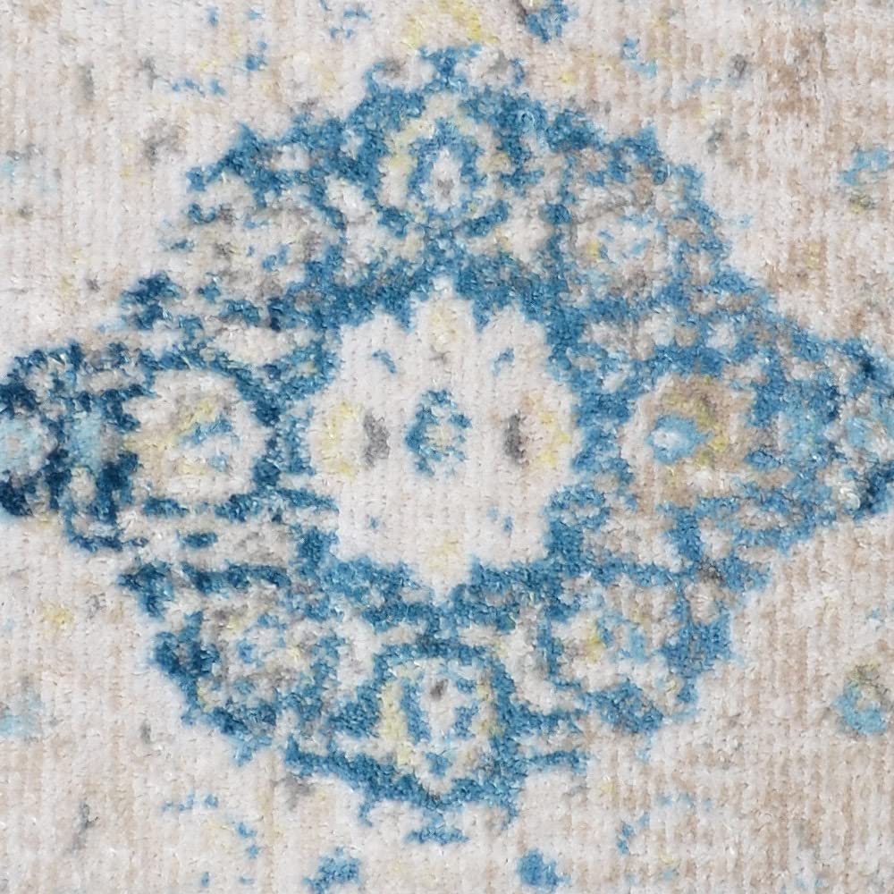 Machine Made Polyester Area Rugs 6'x9' Rectangle - Ivory Oriental Traditional Design Low Pile Carpet for Living Room Bedroom | Durable & Soft Home Decor | Perfect for Modern & Classic Interior Styles (M00069)