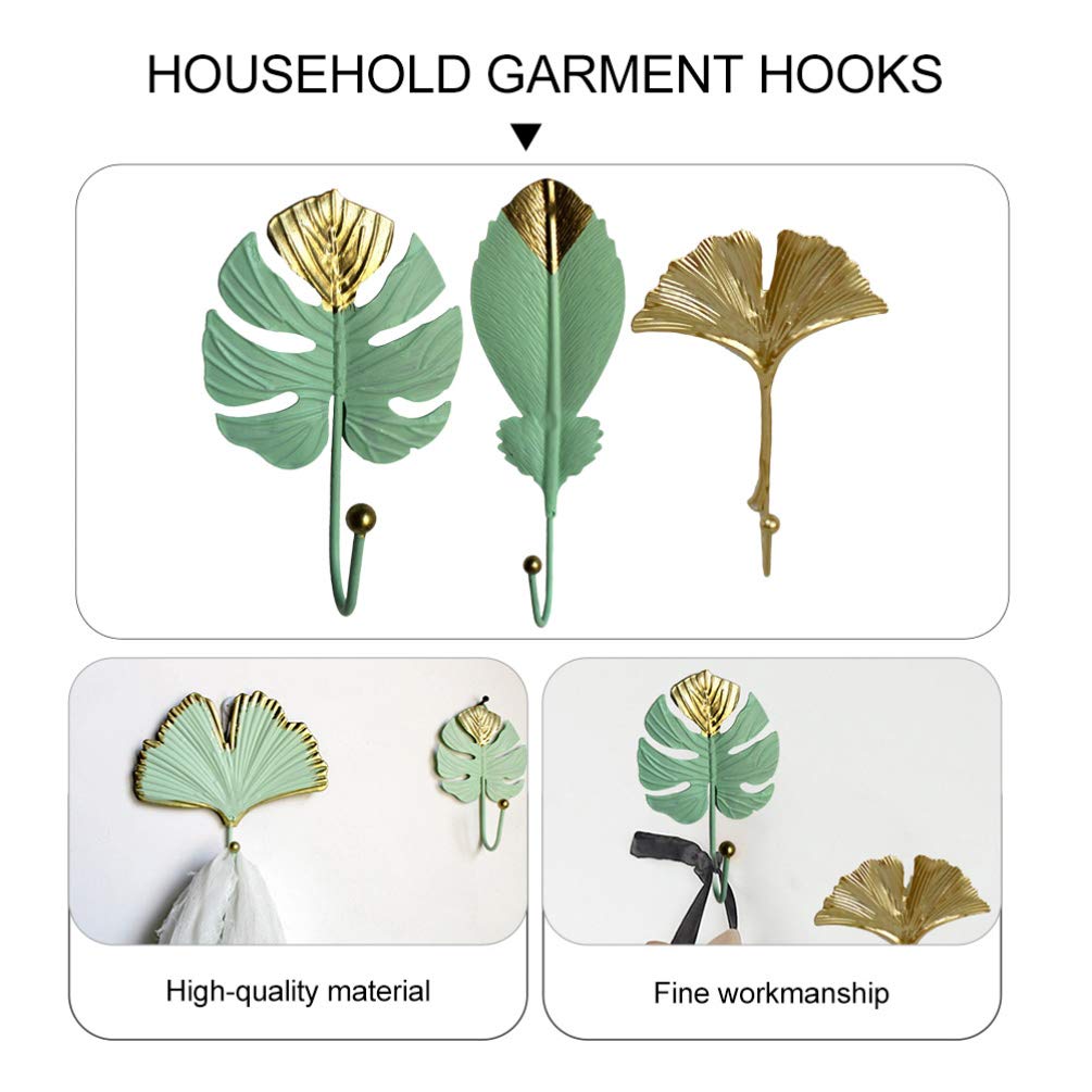 3 Pcs Tropical Leaf Hooks for Wall - Hawaii Style Home & Office Decor