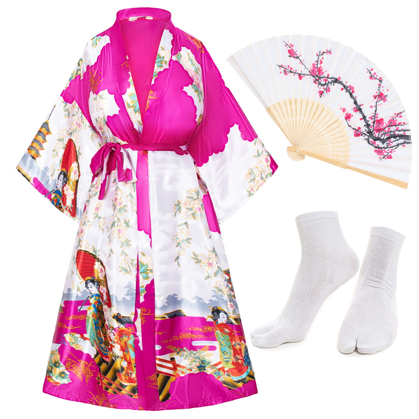 Stylish Long Satin Kimono Cardigan - Lightweight Printed Jacket Coat for Women | Perfect for Loungewear, Beach Cover-Up, and Yoga Outfits