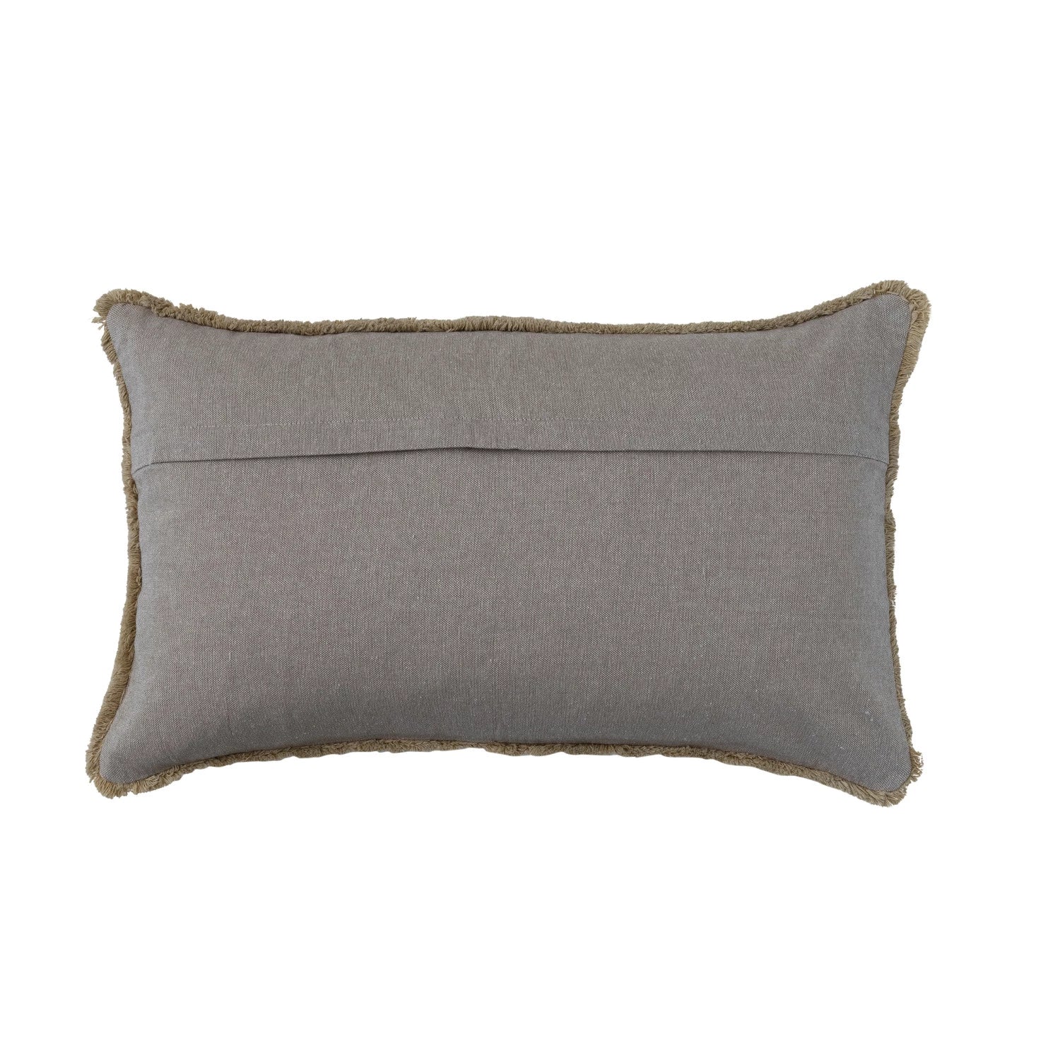 Handmade Natural Linen Embroidered Lumbar Pillow - Boho Home Decor for Sofa, Bed & Office - Teal Blue Throw Pillow for Back Support & Comfort
