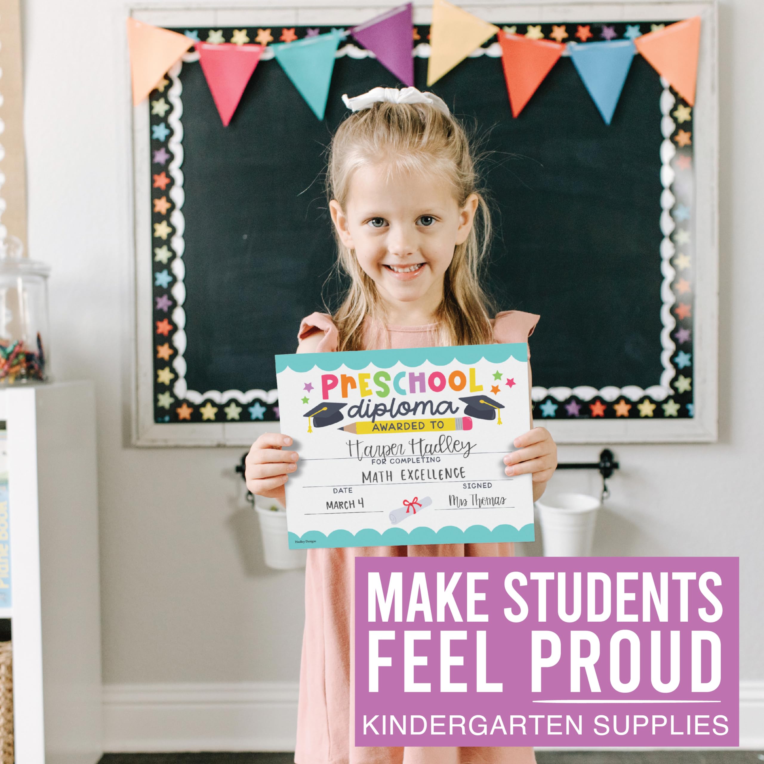 25 Colorful Preschool Graduation Certificates - Pre-K Diploma & Achievement Awards for Students | Perfect for Kindergarten Graduation Ceremonies & End-of-Year Celebrations