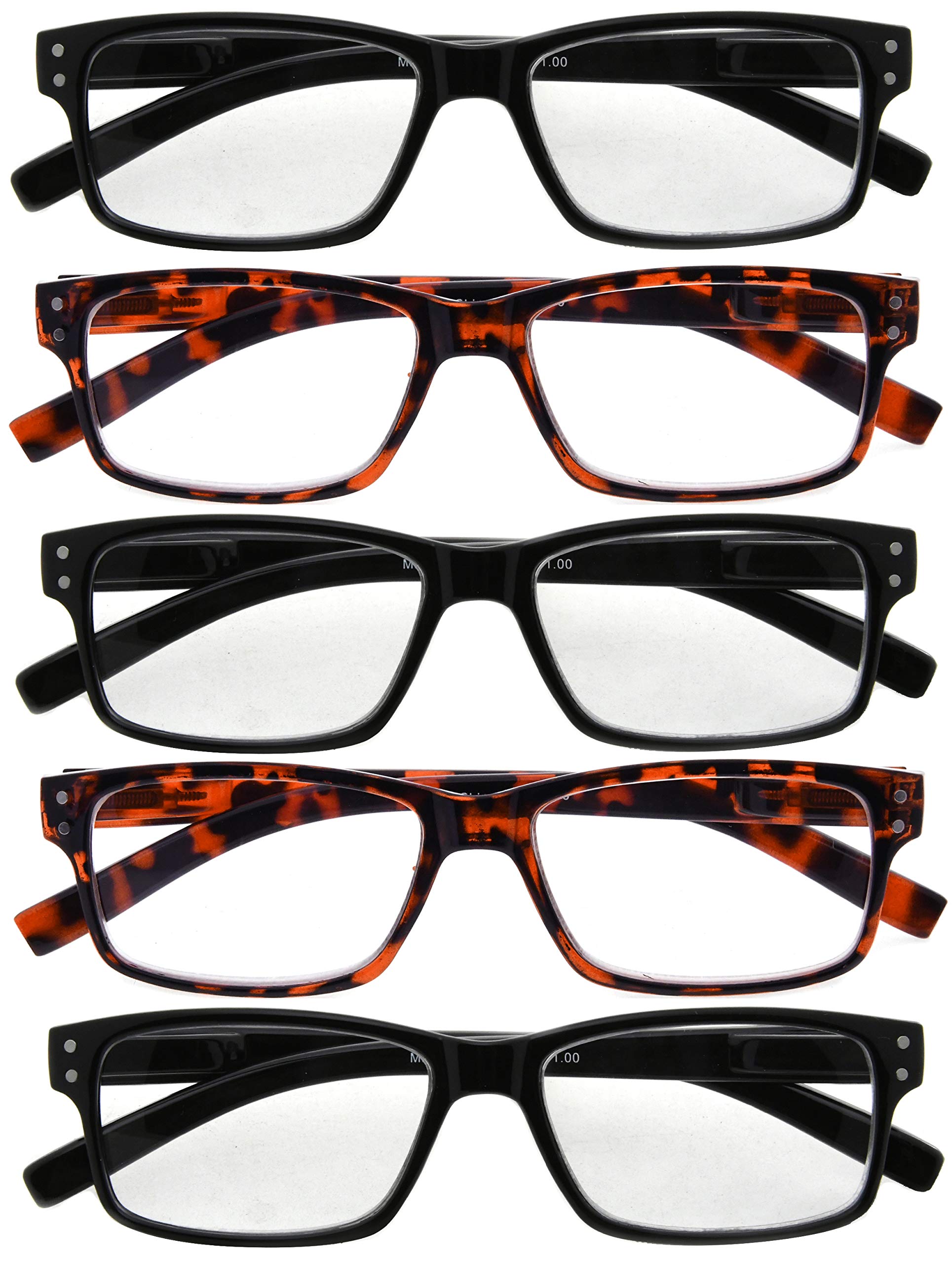 CessBlu Multipack Reading Glasses for Men & Women - Lightweight Readers with Spring Hinges (2-Pack, 3-Pack, 5-Pack) - Perfect for Reading, Computer Work, and Crafts