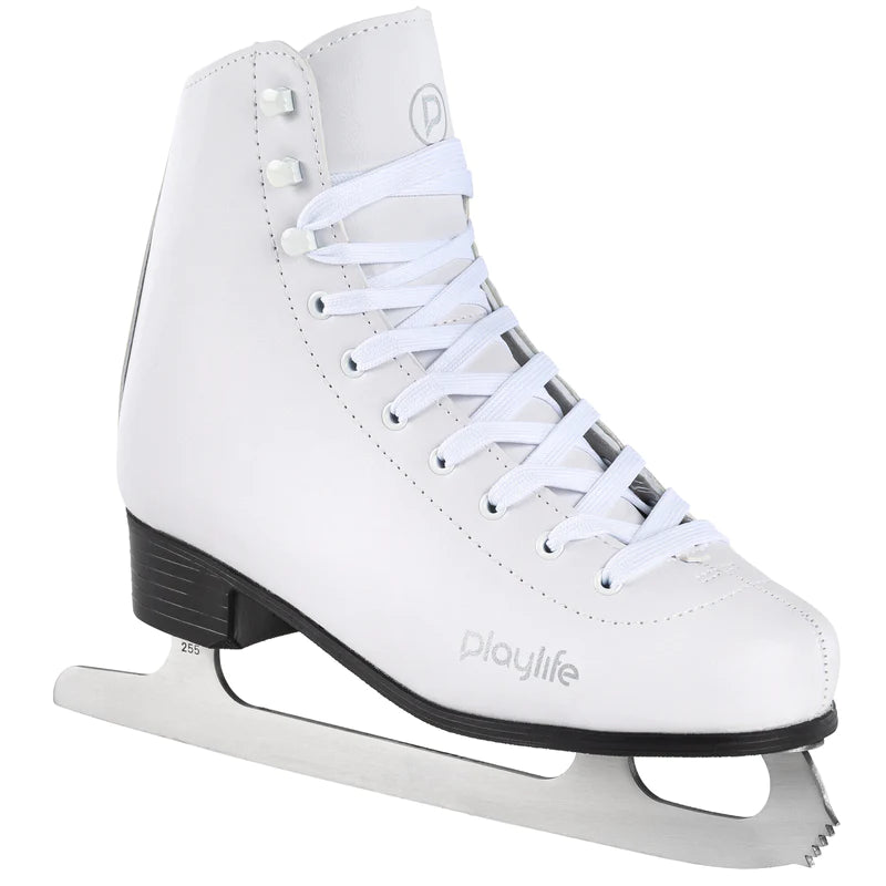 PL Classic White Ice Hockey Skates with Ice Bag & Blade Cover Bundle - Perfect for Ice Hockey Training and Games