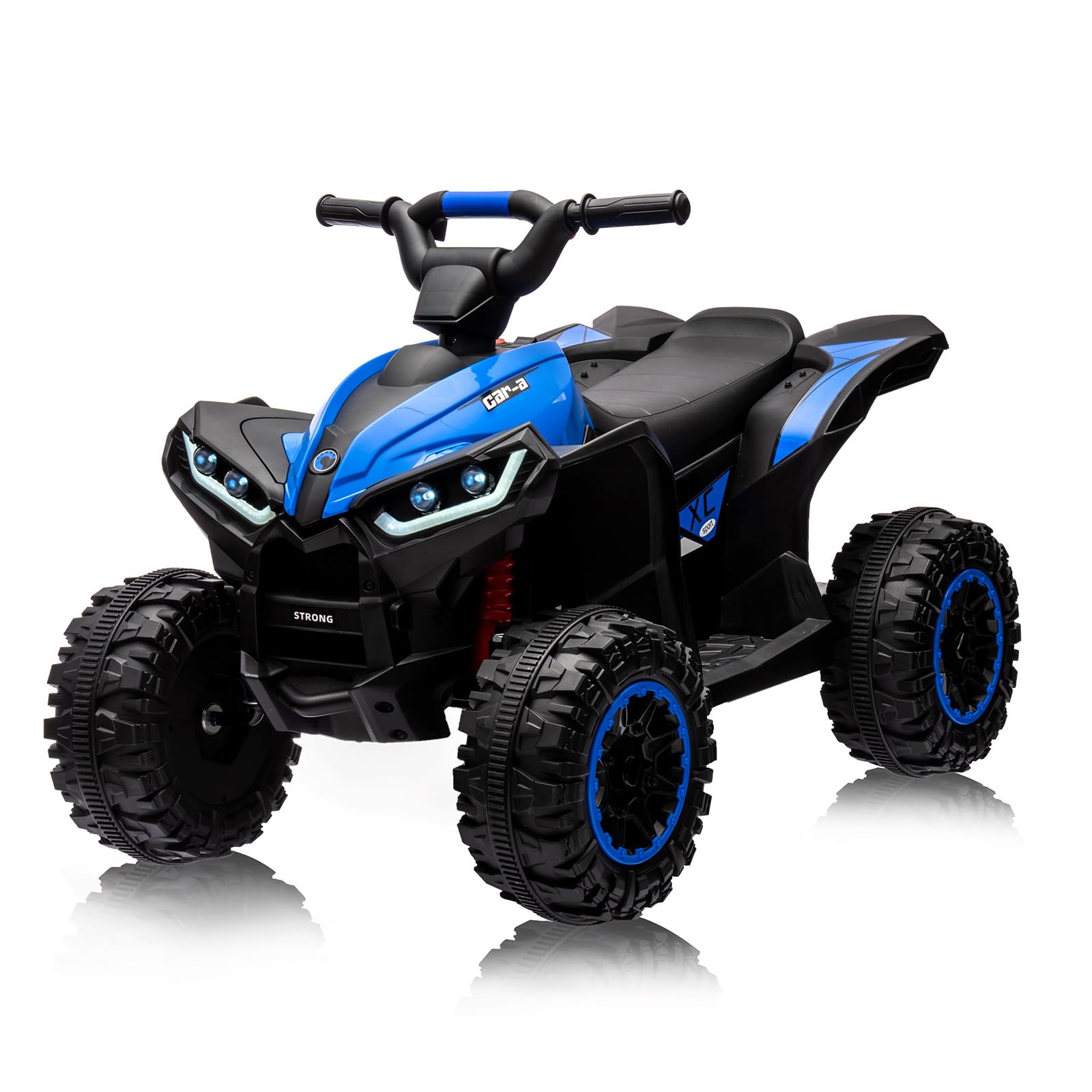 ACONEE 12V Kids Electric ATV Ride-On Toy - Battery Powered 4 Wheeler Quad with Music, Horn, LED Lights & Speed Control - Safe Soft Start for Boys & Girls (Blue) - Perfect Outdoor Play Gift for Birthdays & Christmas